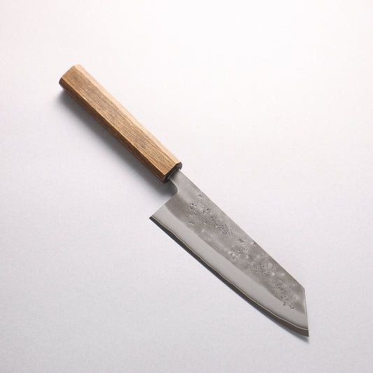 翁流 SLD鋼 梨地 文化包丁 170mm 樫 （煙黒）柄 - 清助刃物