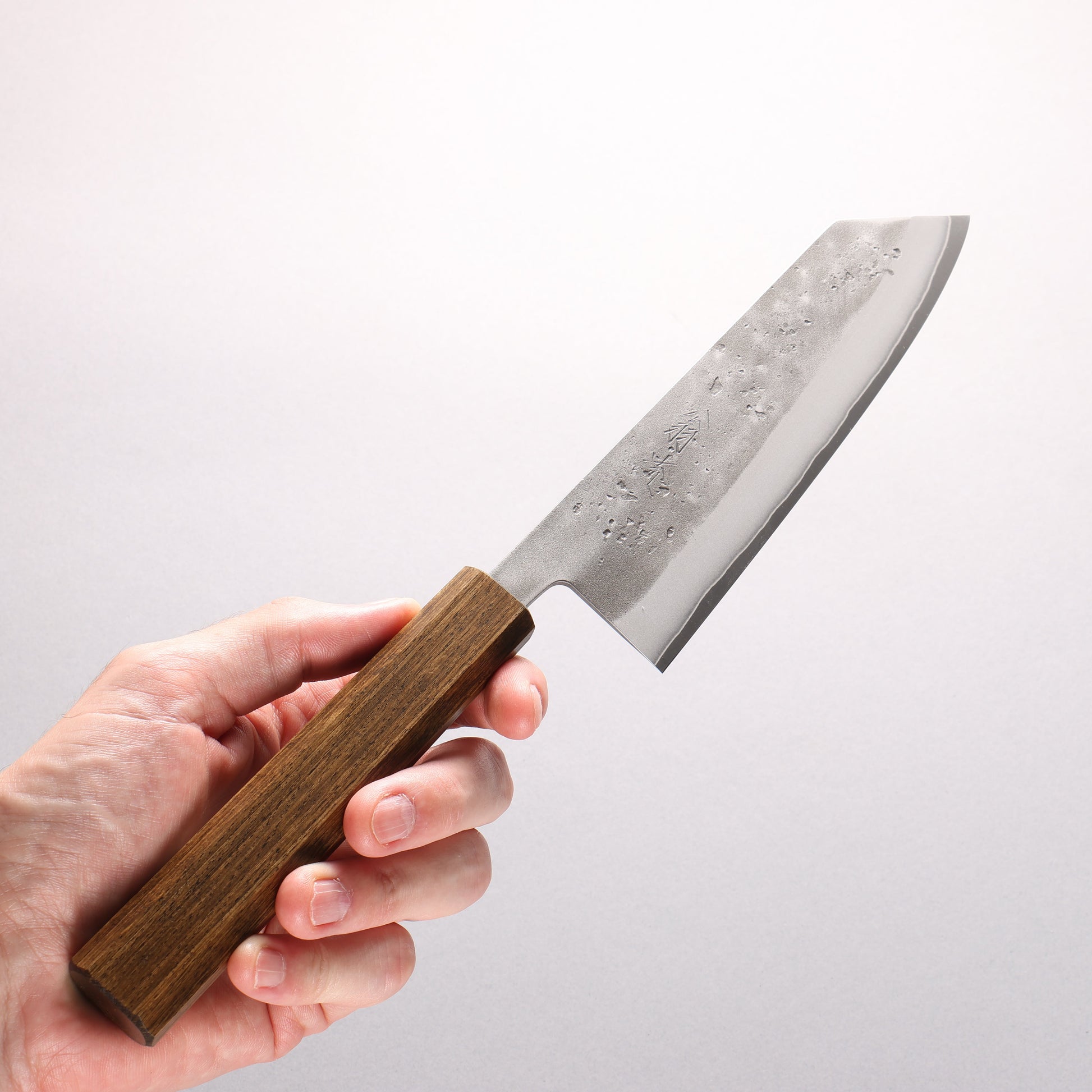 翁流 SLD鋼 梨地 文化包丁 170mm 樫　（煙黒）柄