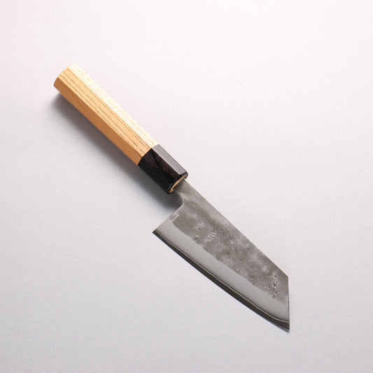 翁流 SLD鋼 梨地 小文化包丁 125mm ケヤキ (口輪：黒合板)柄 - 清助刃物