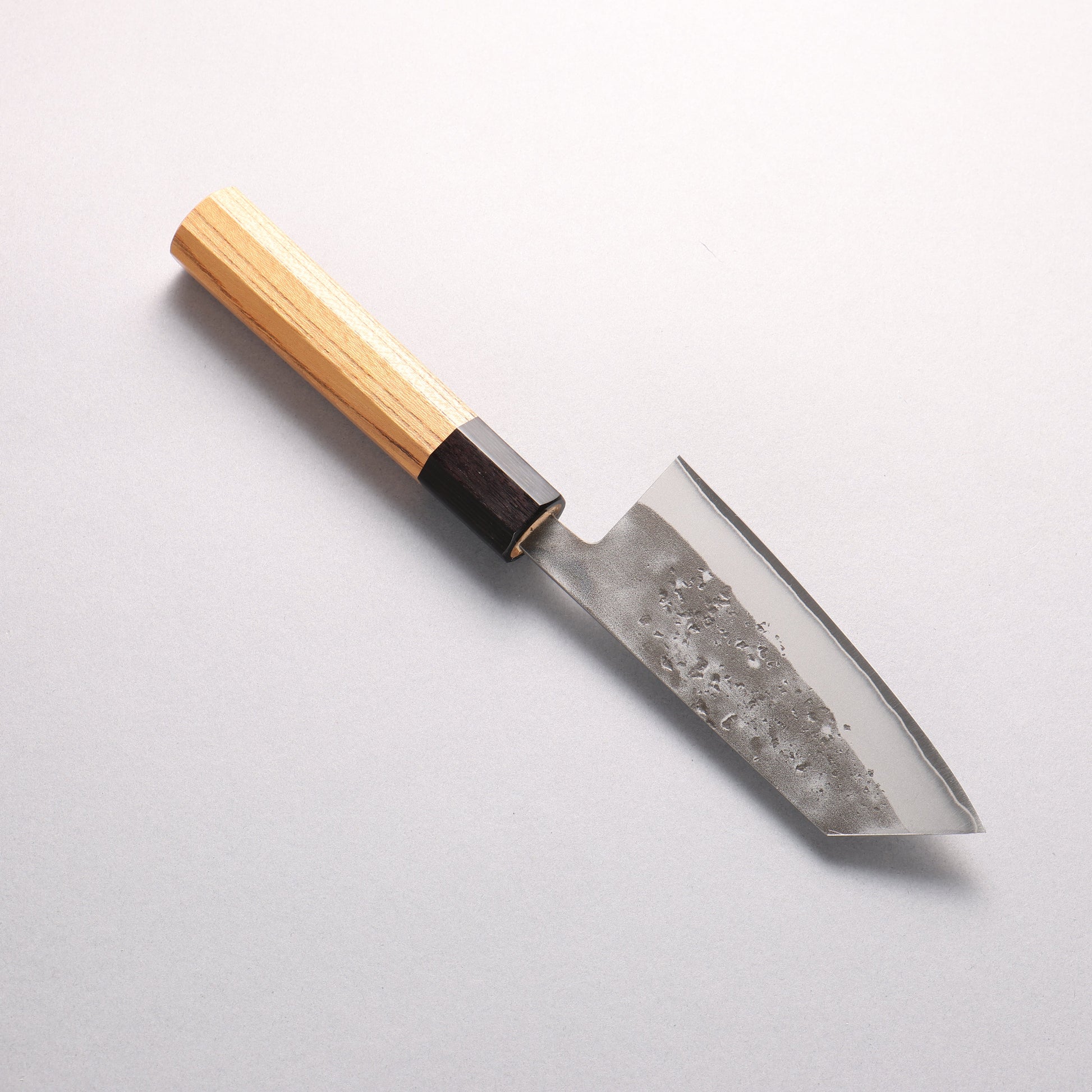 翁流 SLD鋼 梨地 小文化包丁 125mm ケヤキ (口輪：緑合板)柄