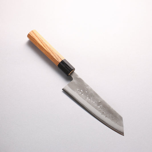 翁流 SLD鋼 梨地 文化包丁 170mm ケヤキ (口輪：黒合板)柄 - 清助刃物