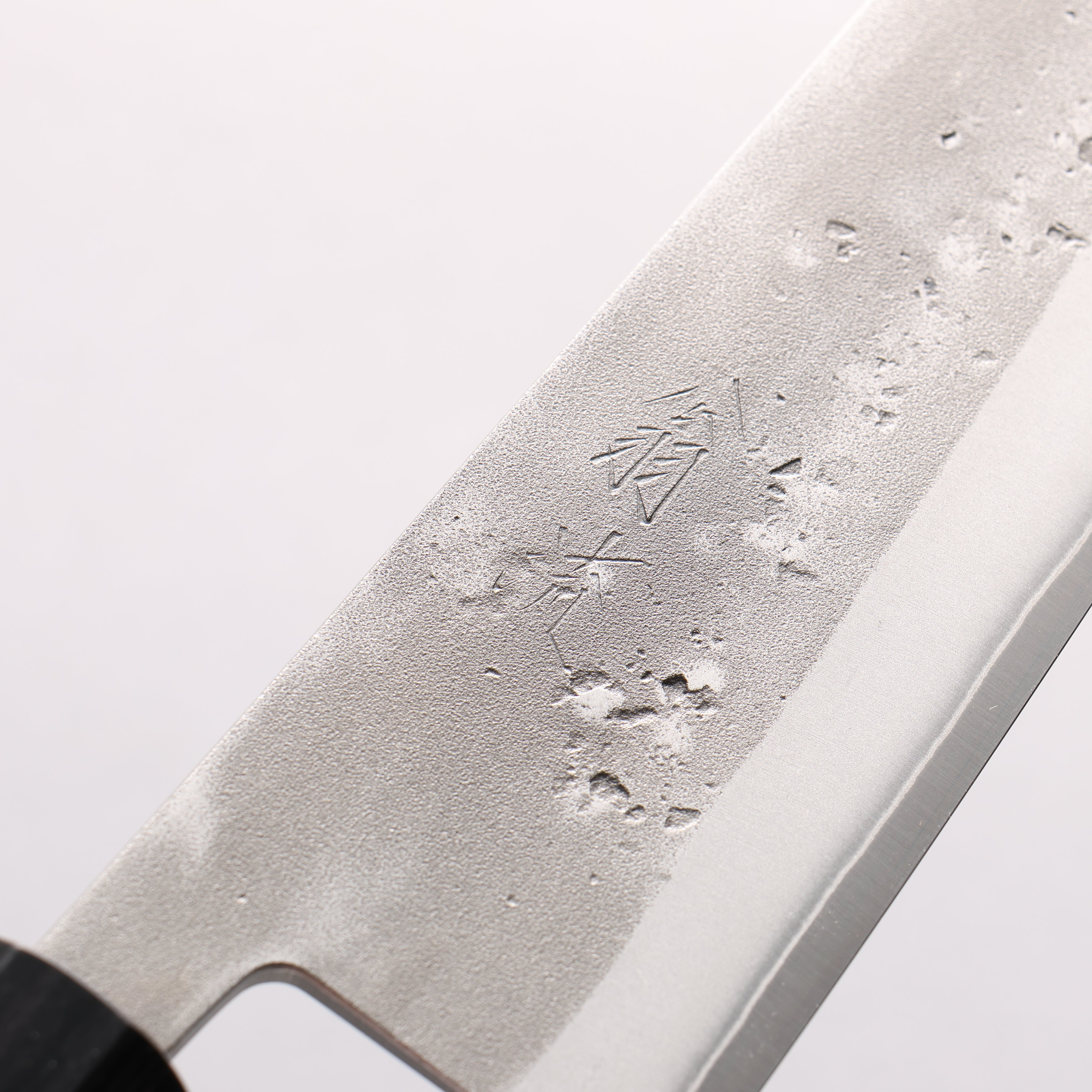 翁流 SLD鋼 梨地 文化包丁 170mm ケヤキ (口輪：黒合板)柄 - 清助刃物