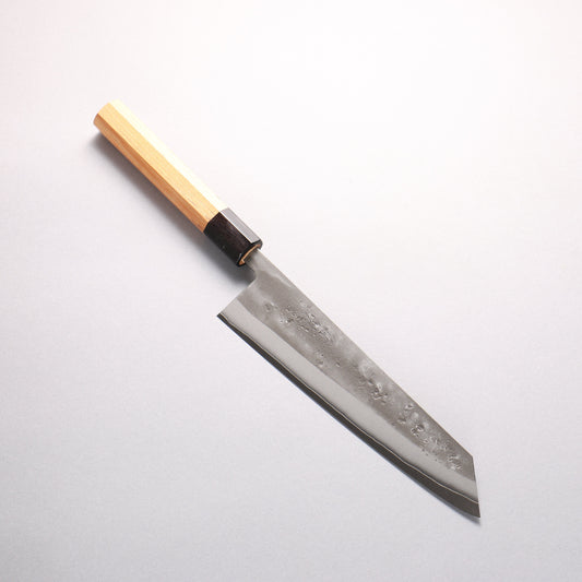 翁流 SLD鋼 梨地 切付牛刀包丁 200mm ケヤキ (口輪：黒合板)柄 - 清助刃物