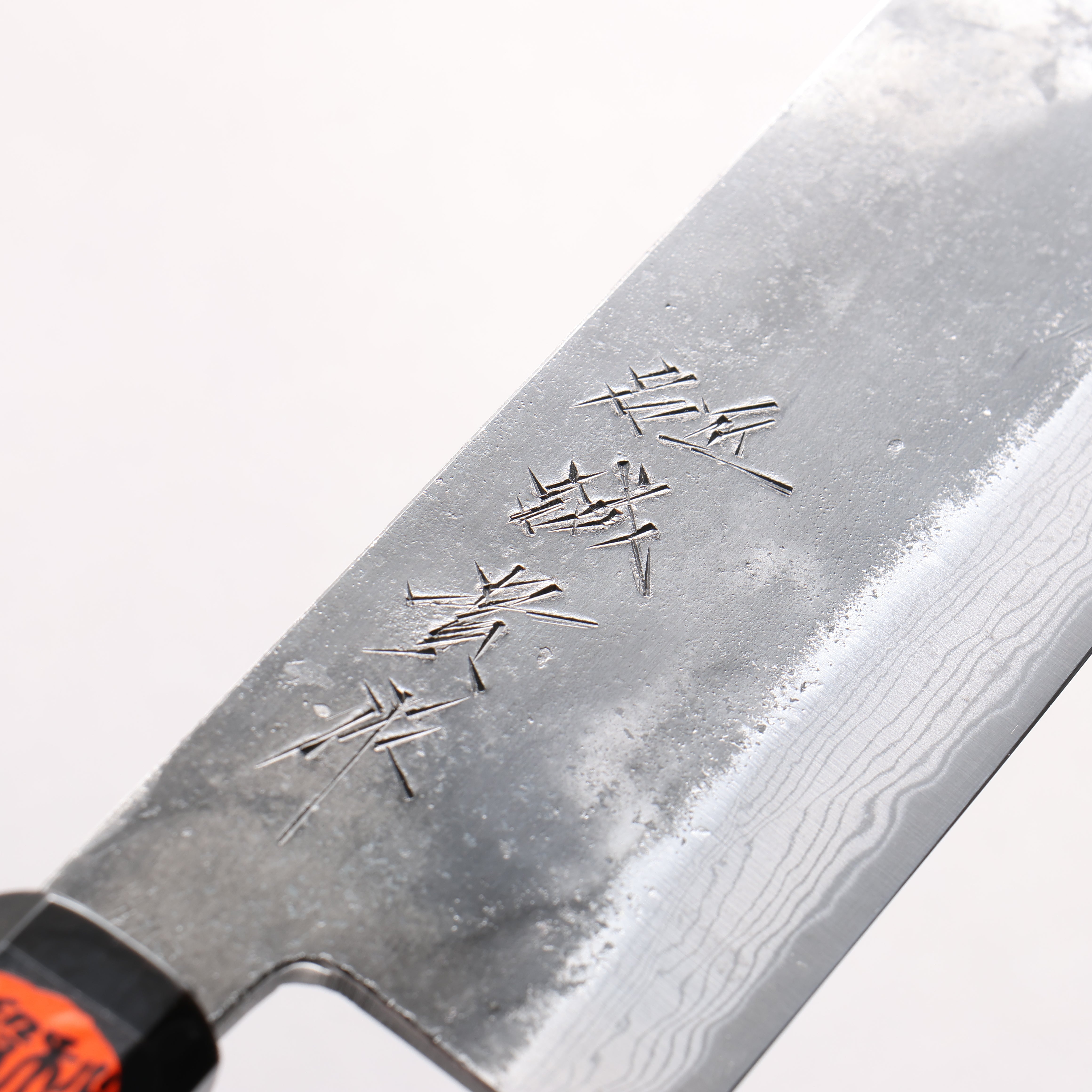 田中 誠貴 鉄火 青ニ鋼 黒打 ダマスカス 菜切包丁 165mm ウォルナット柄 - 清助刃物