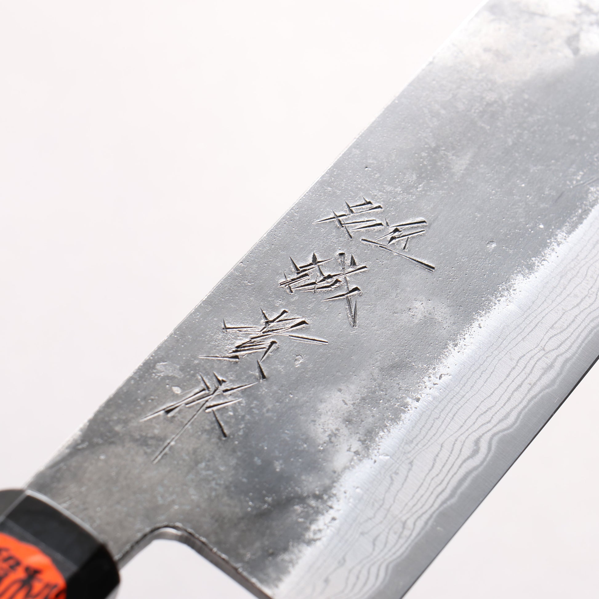 田中 誠貴 鉄火 青ニ鋼 黒打 ダマスカス 菜切包丁 165mm ウォルナット柄