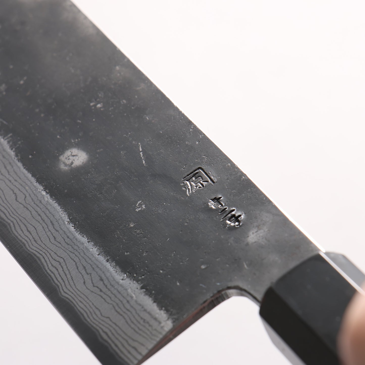 田中 誠貴 鉄火 青ニ鋼 黒打 ダマスカス 菜切包丁 165mm ウォルナット柄