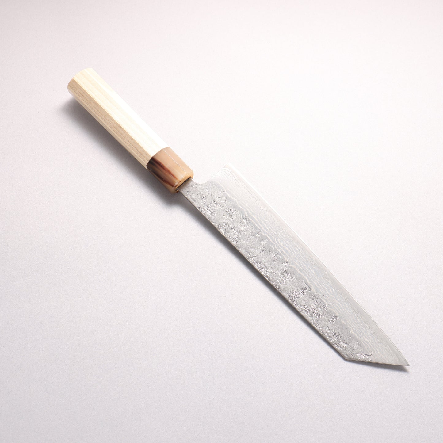 清助 スウェーデン鋼 ダマスカス 和紙地 切付牛刀包丁 210mm 朴柄