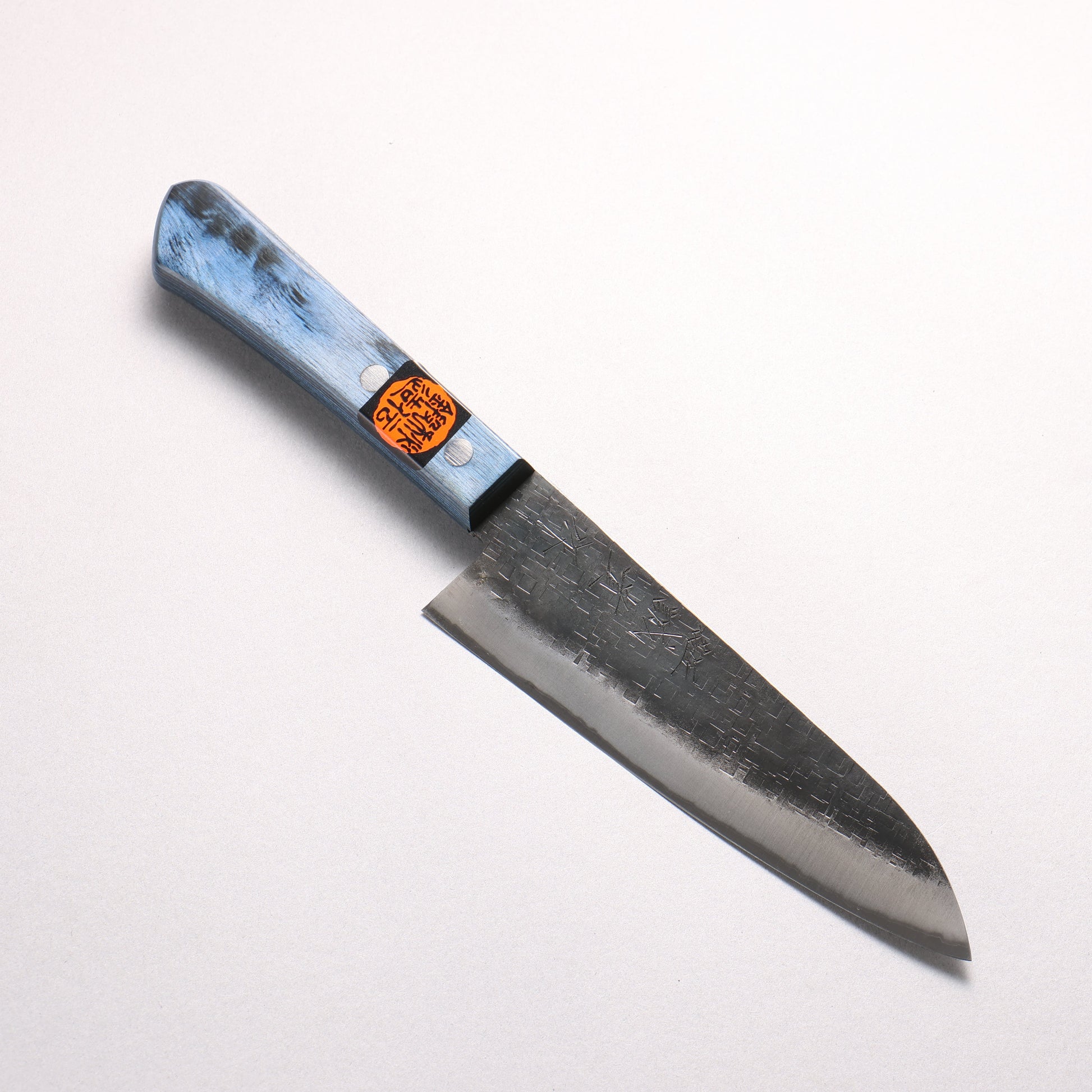 田中 誠貴 青ニ鋼 黒仕上げ 鎚目(角) 小三徳包丁 150mm 青合板柄