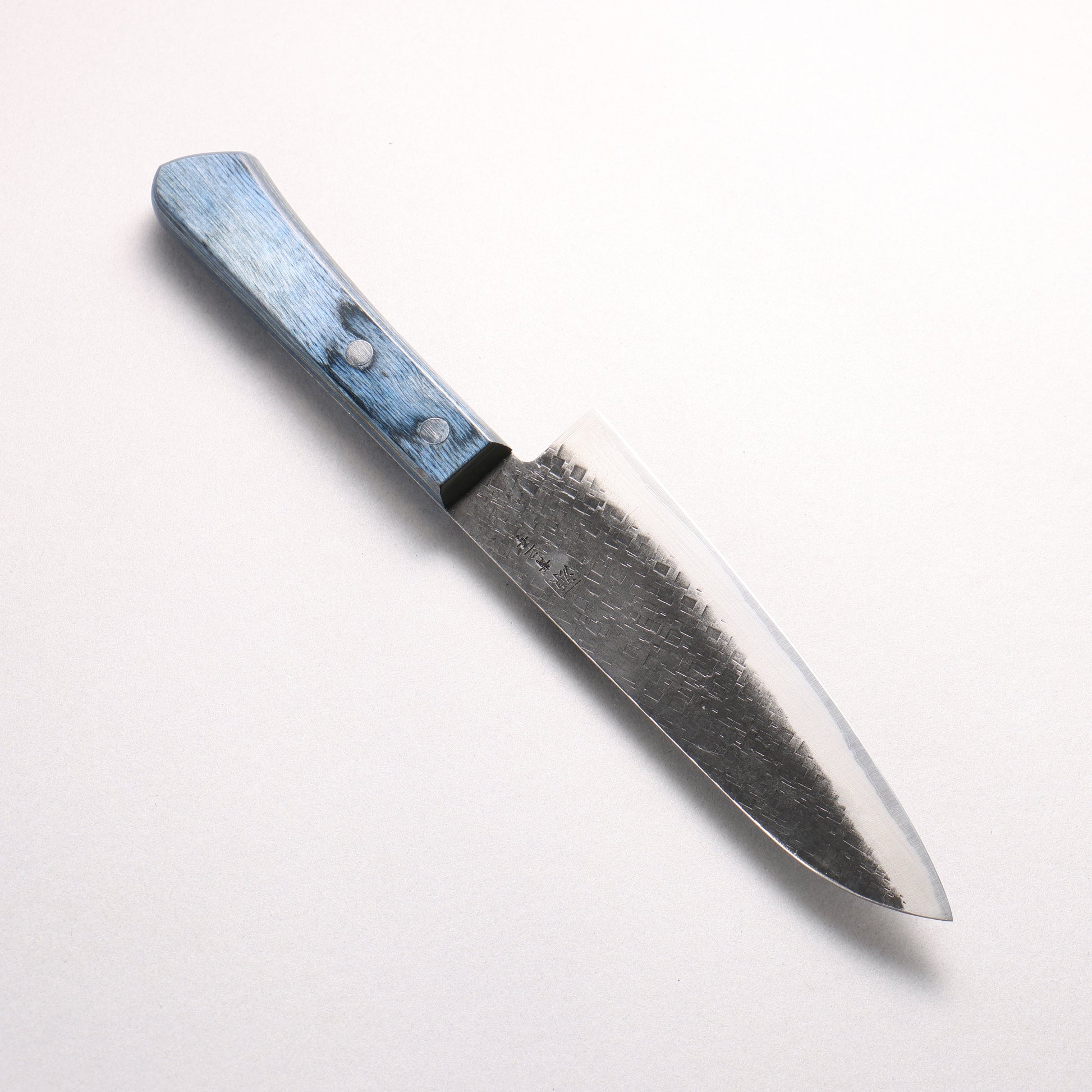 田中 誠貴 青ニ鋼 黒仕上げ 鎚目(角) 小三徳包丁 150mm 青合板柄