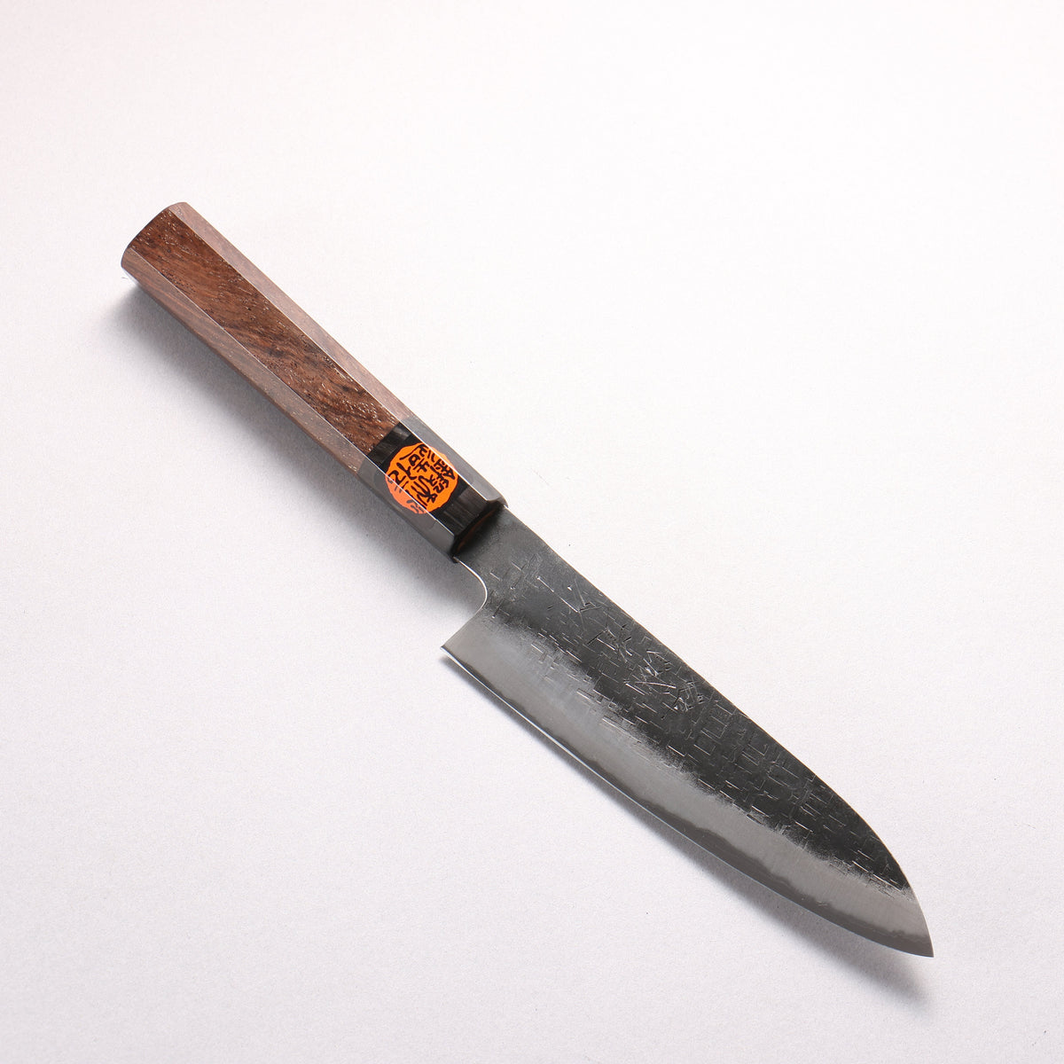 田中 誠貴 青ニ鋼 黒仕上げ 鎚目(角) 小三徳包丁 150mm ウォルナット柄