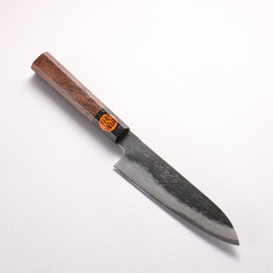 田中 誠貴 青ニ鋼 黒仕上げ 鎚目(角) 小三徳包丁 150mm ウォルナット柄