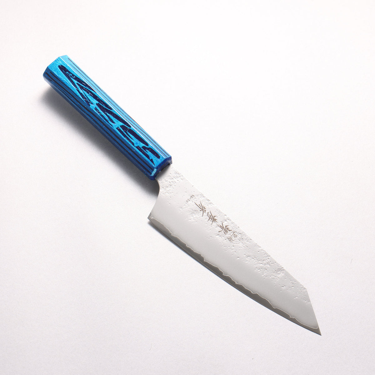 堺 孝行 彩煌 V金10号 梨地 剣型三徳包丁 160mm 煌青色漆柄