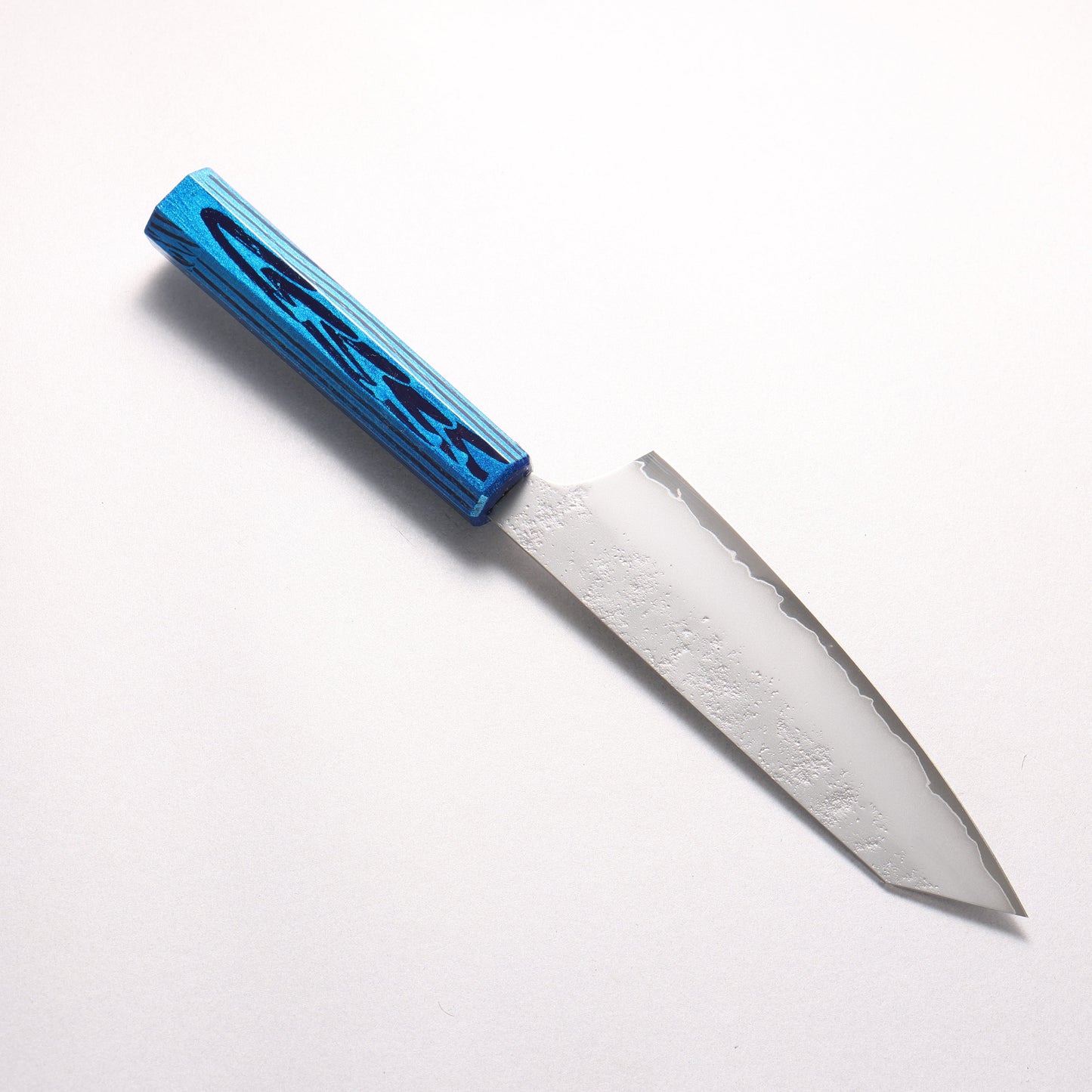 堺 孝行 彩煌 V金10号 梨地 剣型三徳包丁 160mm 煌青色漆柄