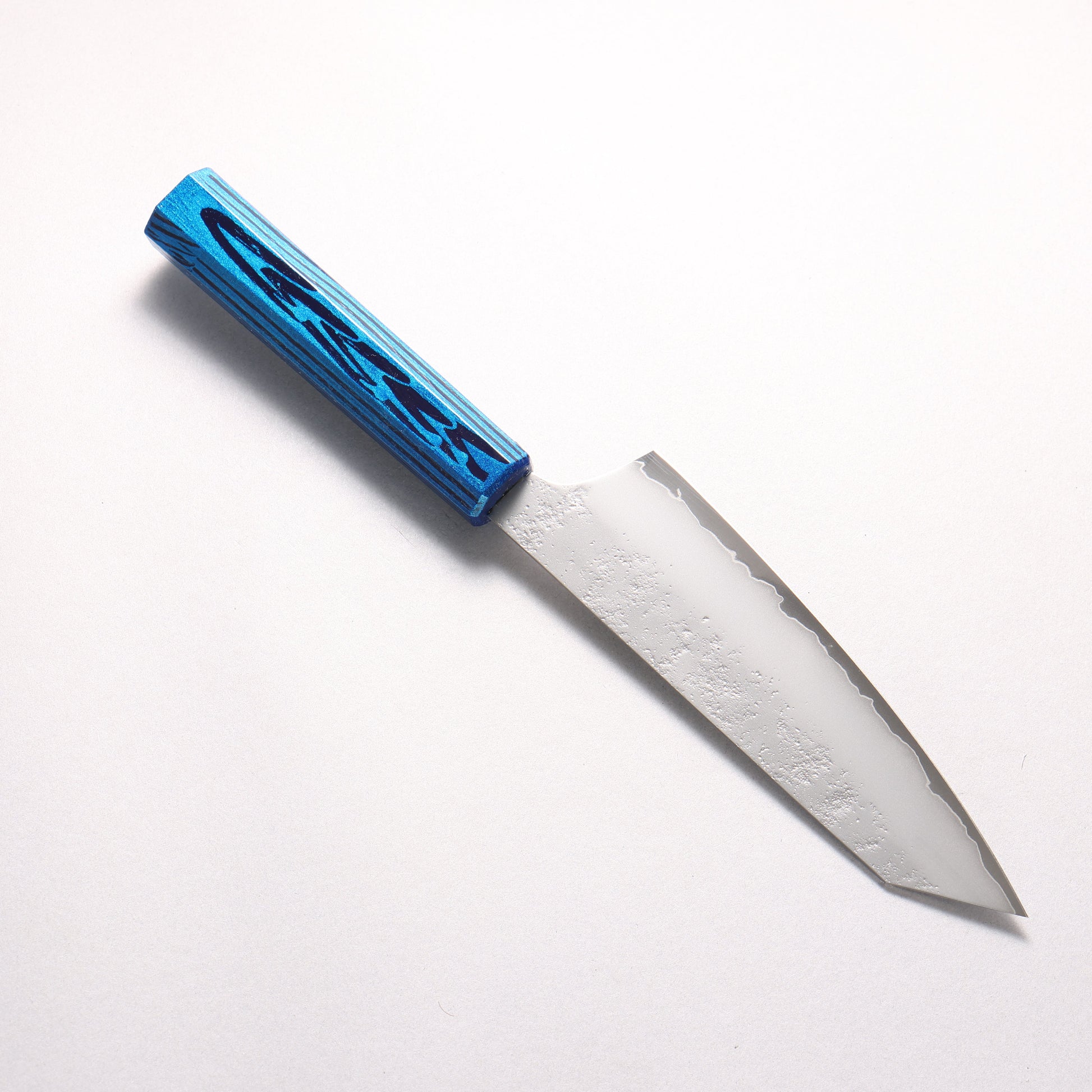 堺 孝行 彩煌 V金10号 梨地 剣型三徳包丁 160mm 煌青色漆柄
