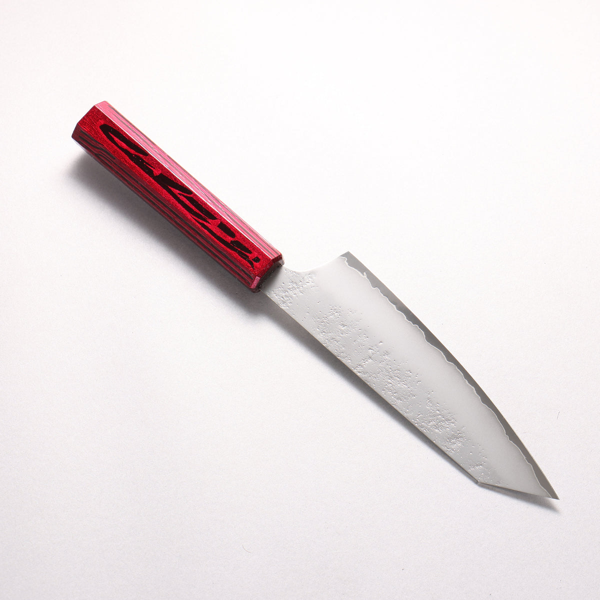 堺 孝行 彩煌 V金10号 梨地 剣型三徳包丁 160mm 煌赤色漆柄