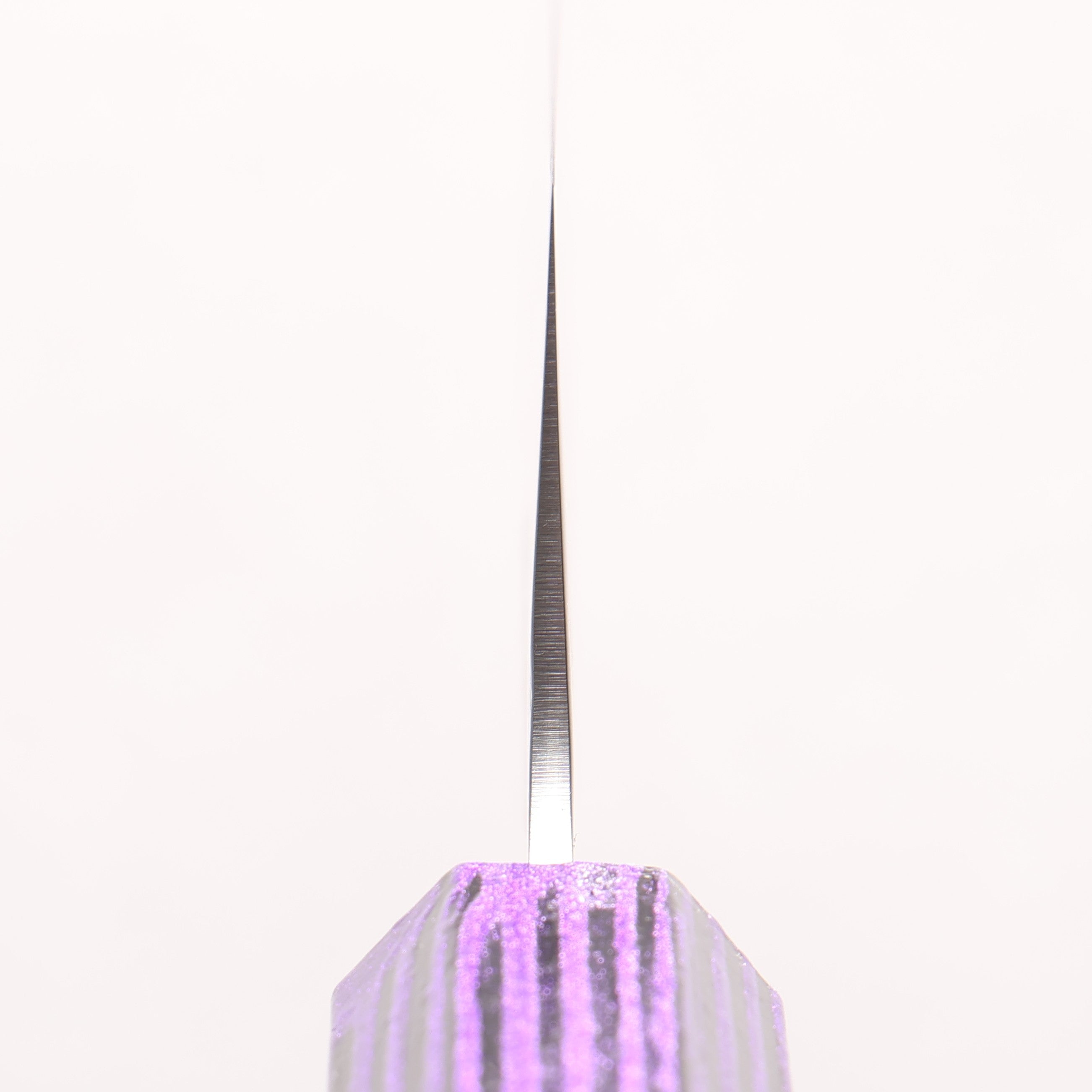 堺 孝行 彩煌 V金10号 梨地 剣型三徳包丁 160mm 煌紫色漆柄 - 清助刃物