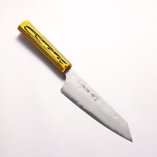 堺 孝行 彩煌 V金10号 梨地 剣型三徳包丁 160mm 煌金色漆柄 - 清助刃物