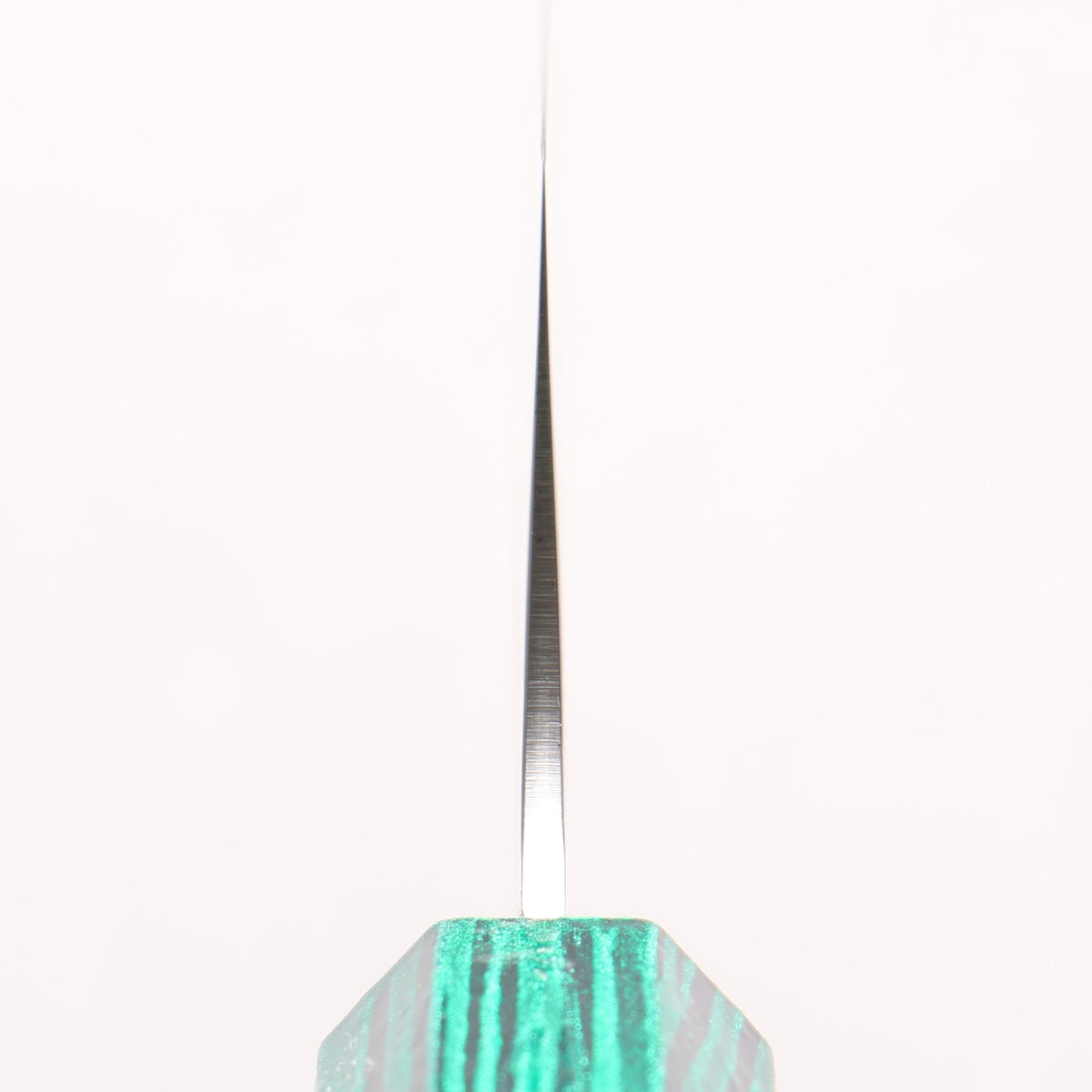 堺 孝行 彩煌 V金10号 梨地 剣型牛刀包丁 190mm 煌緑色漆柄 - 清助刃物