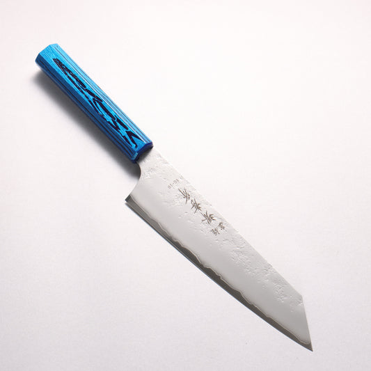 堺 孝行 彩煌 V金10号 梨地 剣型牛刀包丁 190mm 煌青色漆柄 - 清助刃物