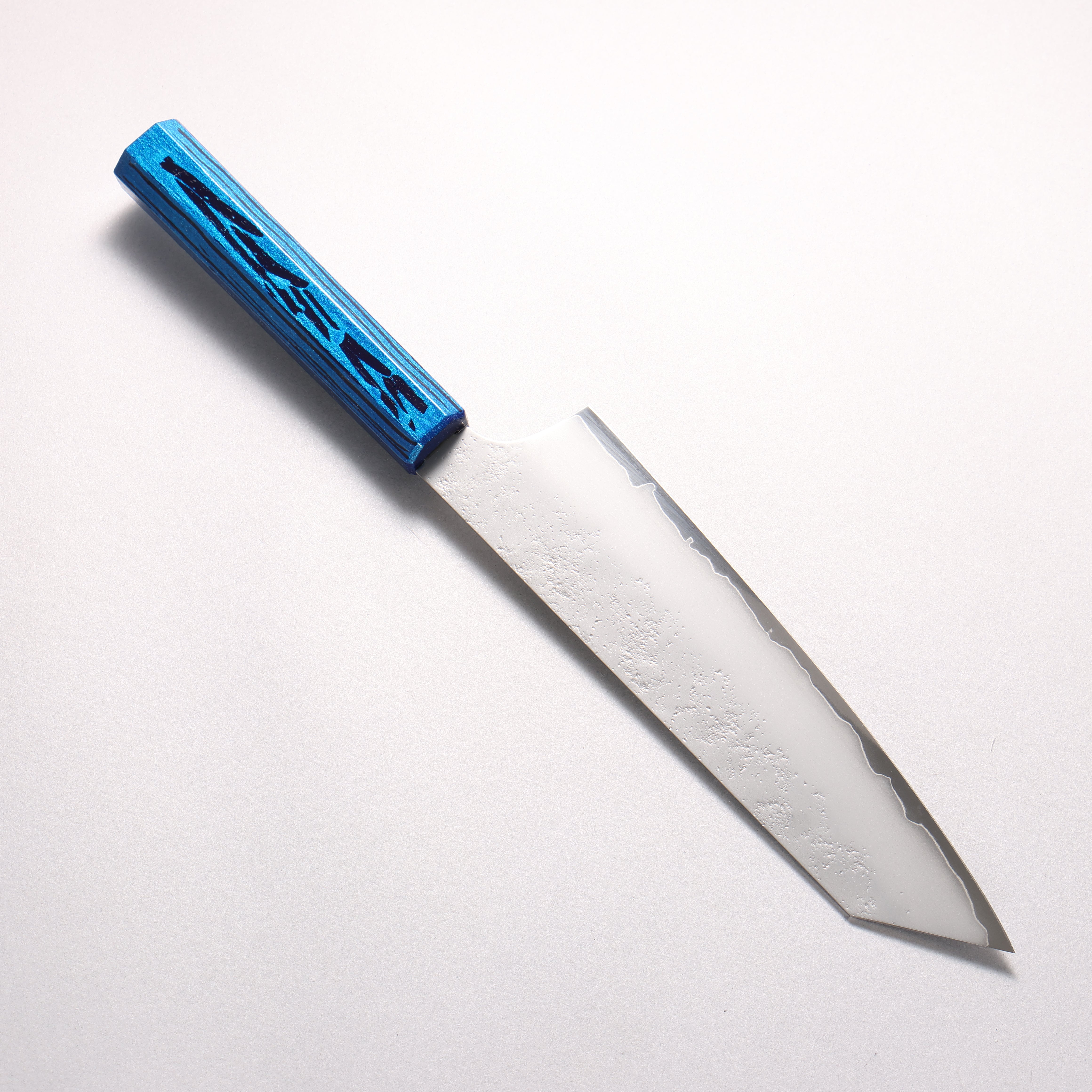 堺 孝行 彩煌 V金10号 梨地 剣型牛刀包丁 190mm 煌青色漆柄 - 清助刃物