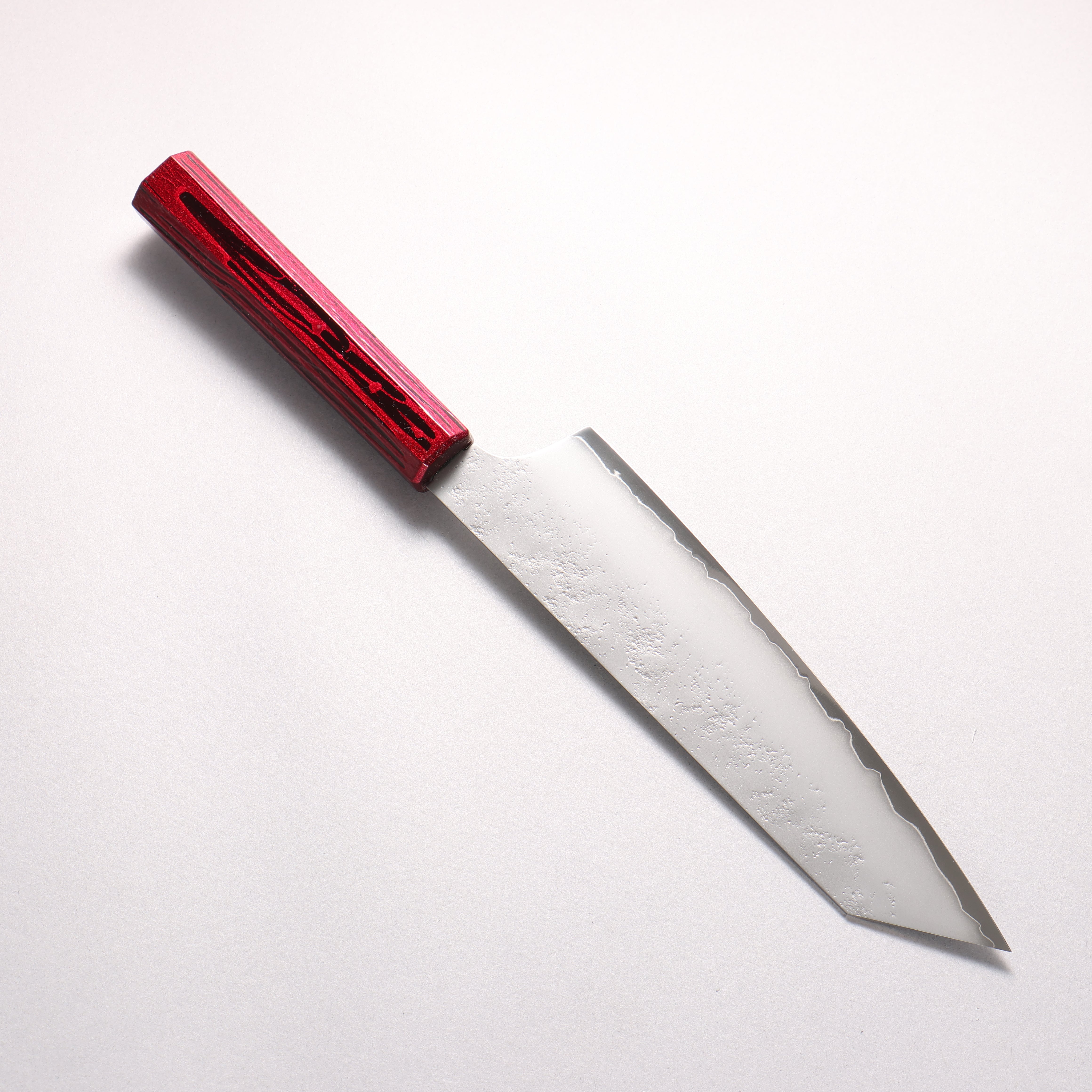堺 孝行 彩煌 V金10号 梨地 剣型牛刀包丁 190mm 煌赤色漆柄 - 清助刃物