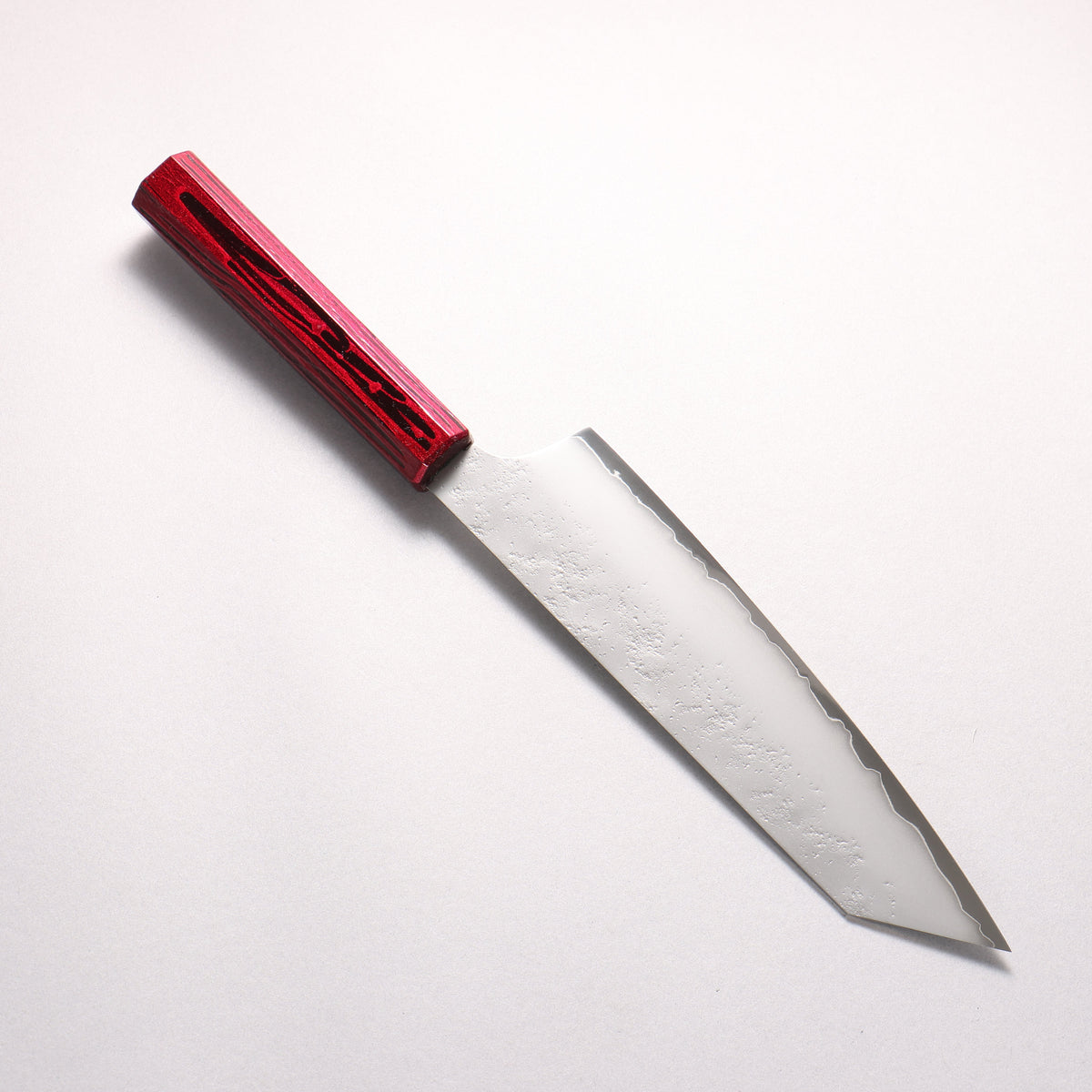 堺 孝行 彩煌 V金10号 梨地 剣型牛刀包丁 190mm 煌赤色漆柄 - 清助刃物