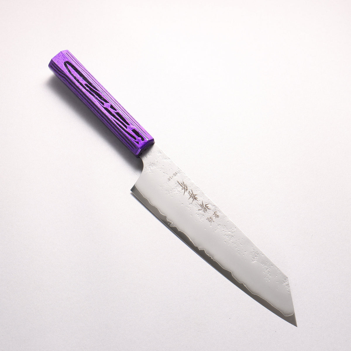 堺 孝行 彩煌 V金10号 梨地 剣型牛刀包丁 190mm 煌紫色漆柄