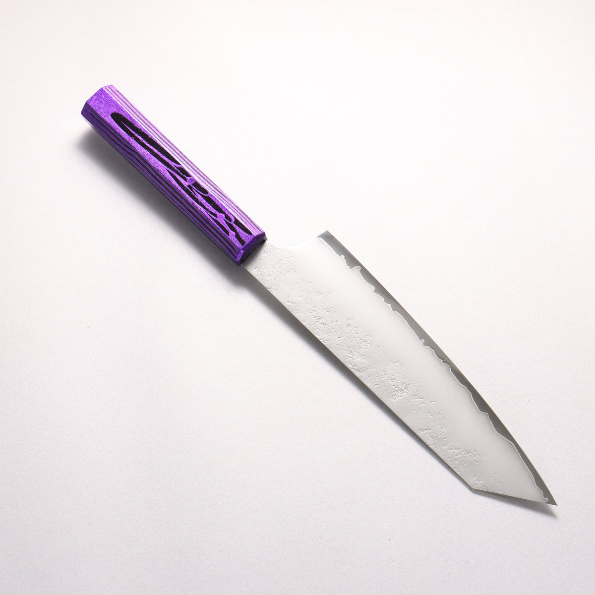 堺 孝行 彩煌 V金10号 梨地 剣型牛刀包丁 190mm 煌紫色漆柄