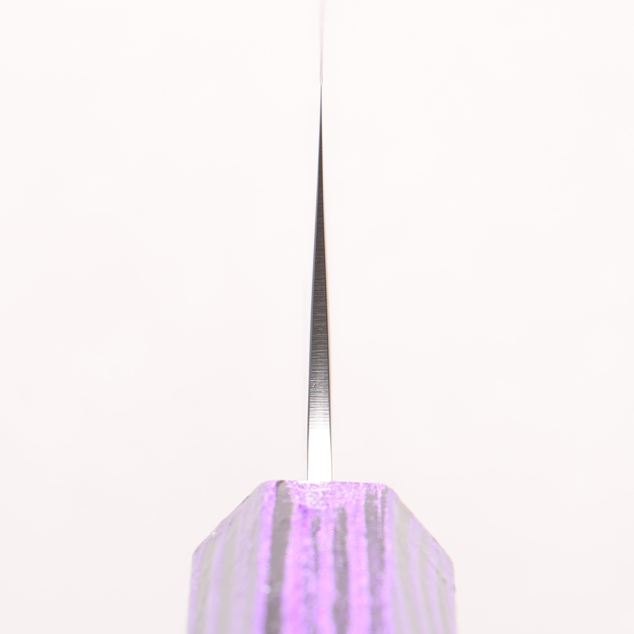 堺 孝行 彩煌 V金10号 梨地 剣型牛刀包丁 190mm 煌紫色漆柄 - 清助刃物