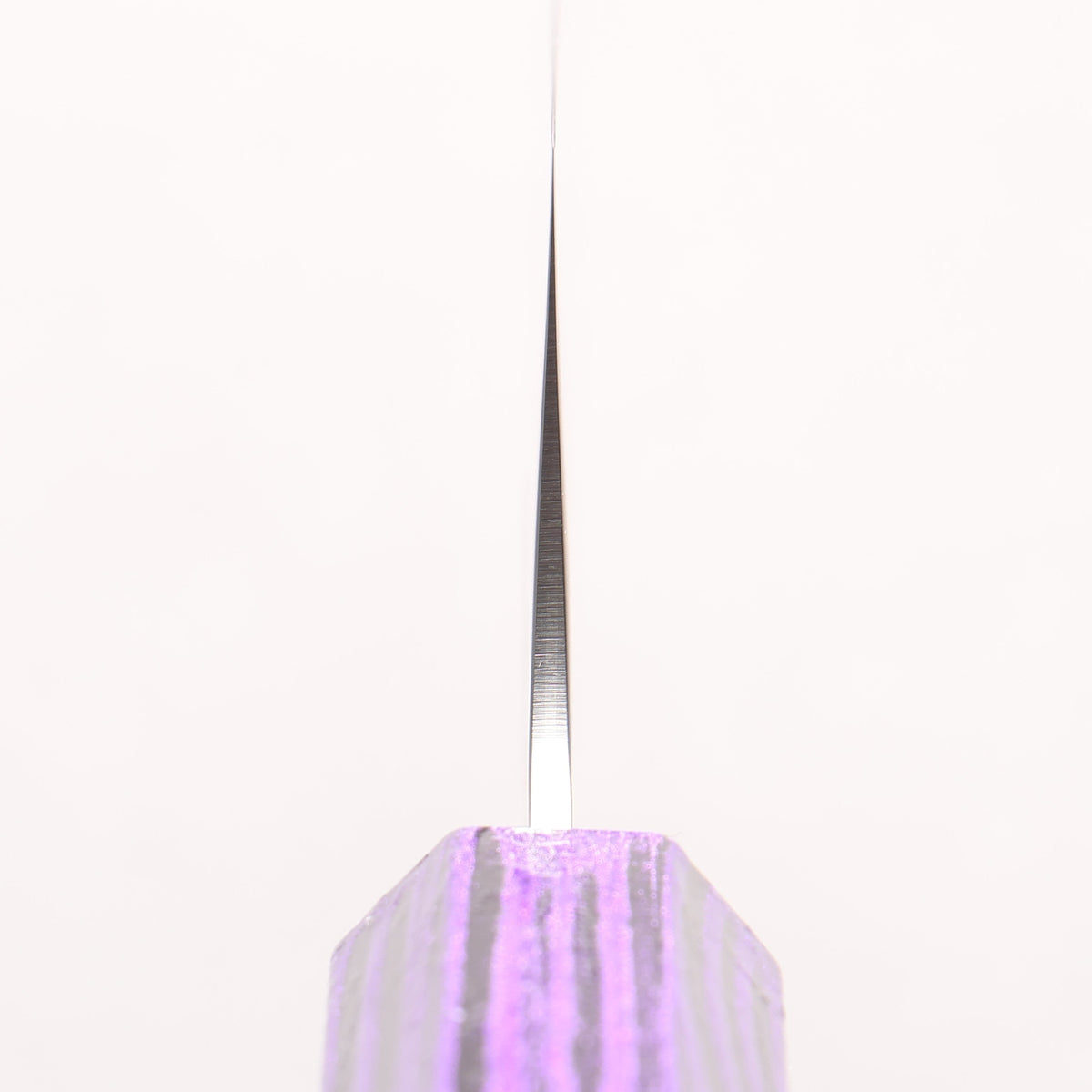 堺 孝行 彩煌 V金10号 梨地 剣型牛刀包丁 190mm 煌紫色漆柄 - 清助刃物