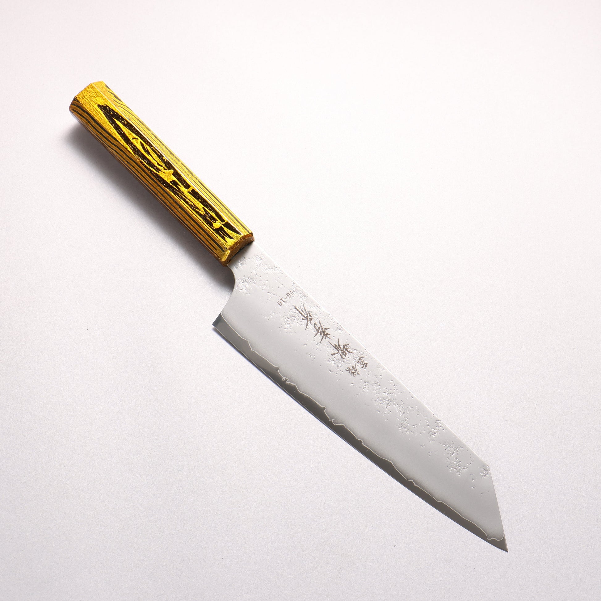 堺 孝行 彩煌 V金10号 梨地 剣型牛刀包丁 190mm 煌金色漆柄