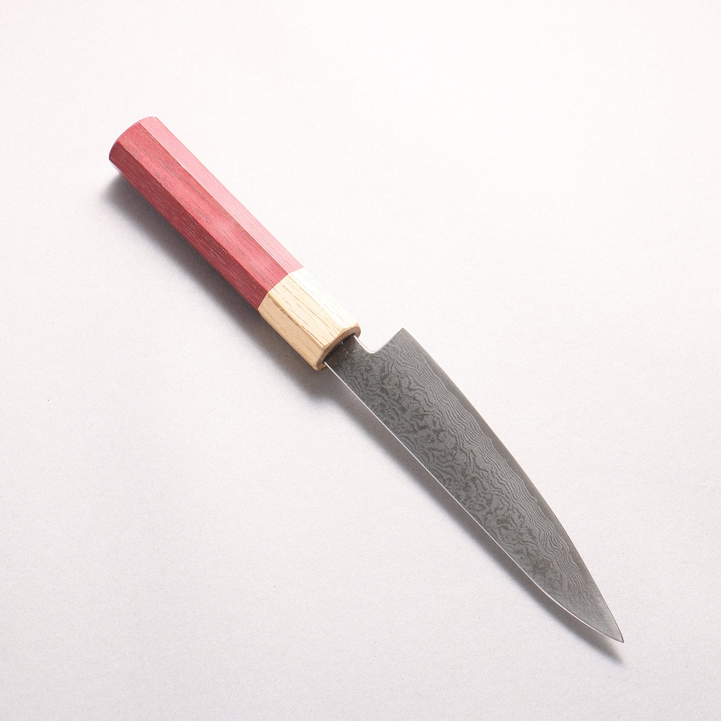 ふくべ V金10号 16層ダマスカス ペティーナイフ 135mm パープルハート柄