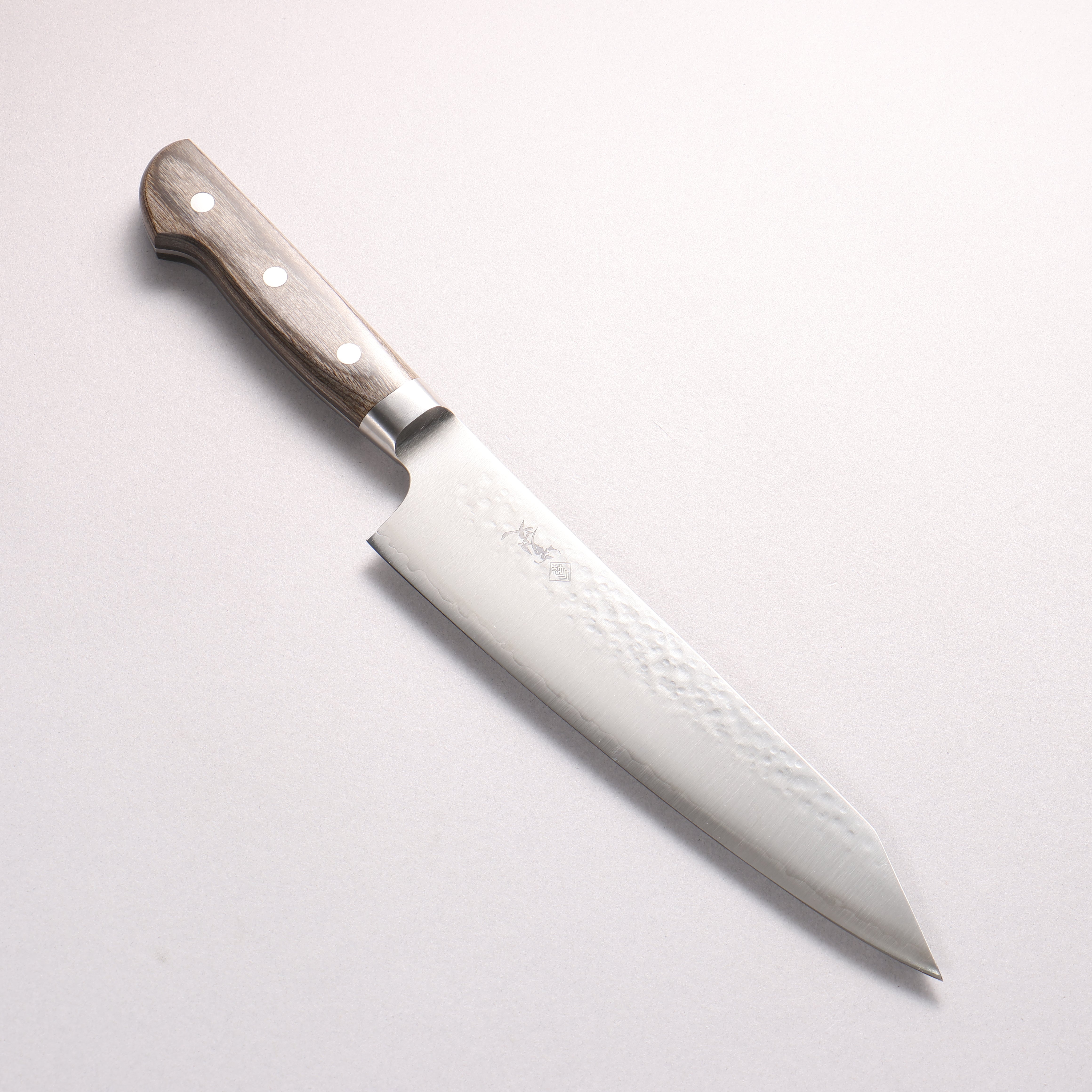 寛丈 SG2 鎚目 切付牛刀包丁 210mm グレー合板柄 - 清助刃物