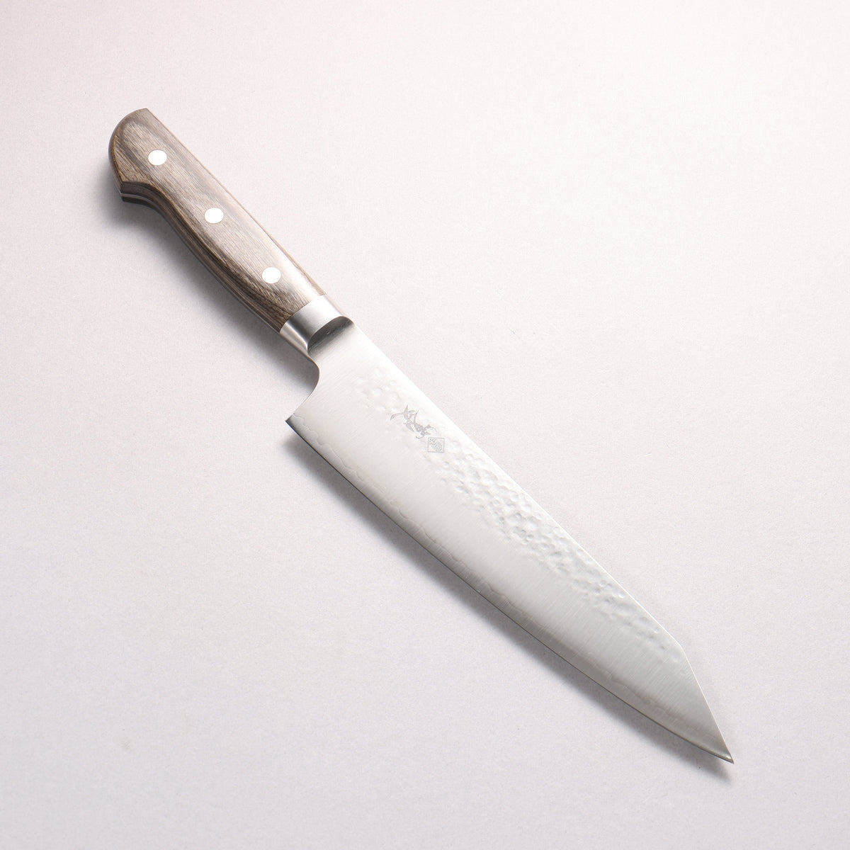 寛丈 SG2 鎚目 切付牛刀包丁 210mm グレー合板柄
