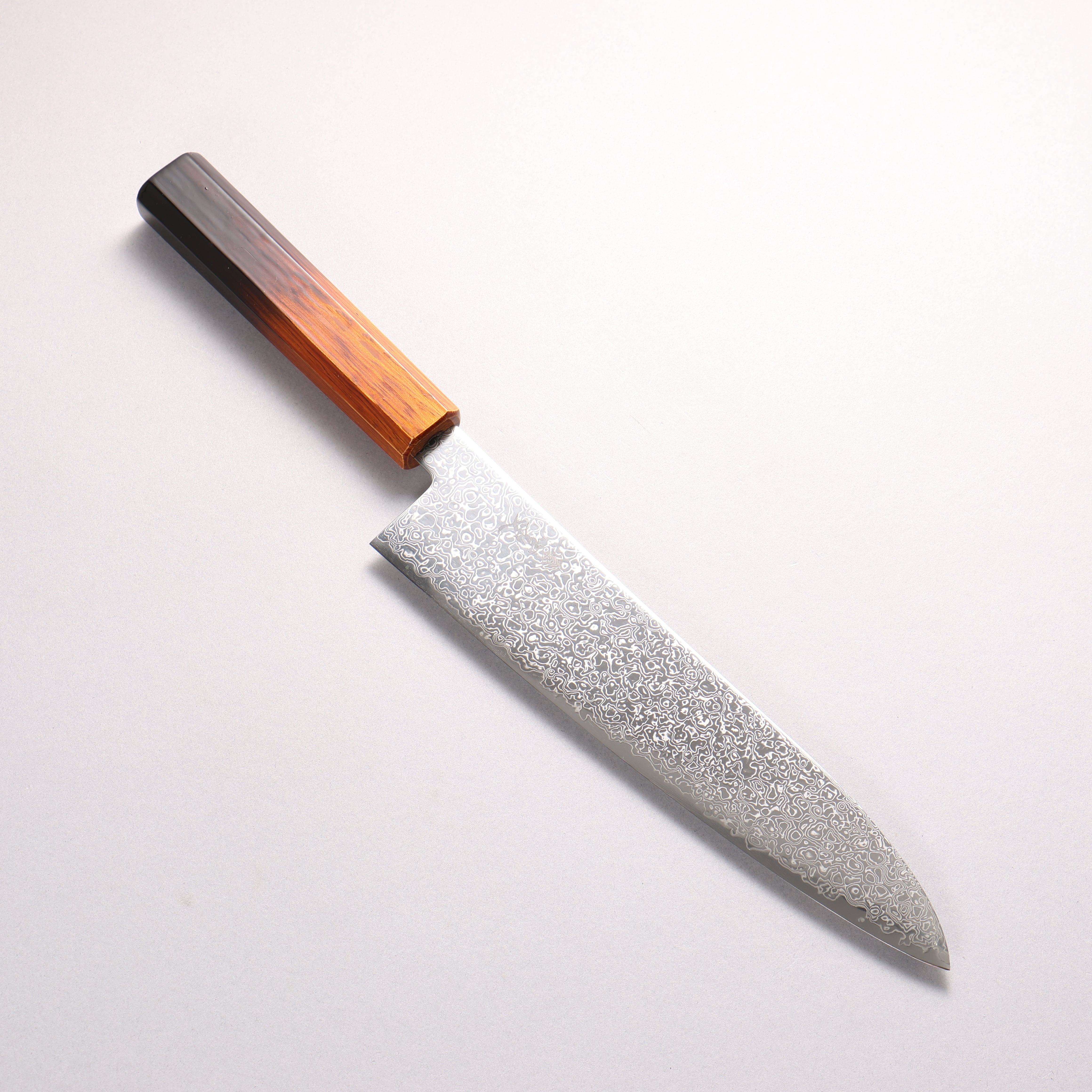 寛丈 SG2 ダマスカス 牛刀包丁 210mm 焼木漆塗り柄 - 清助刃物
