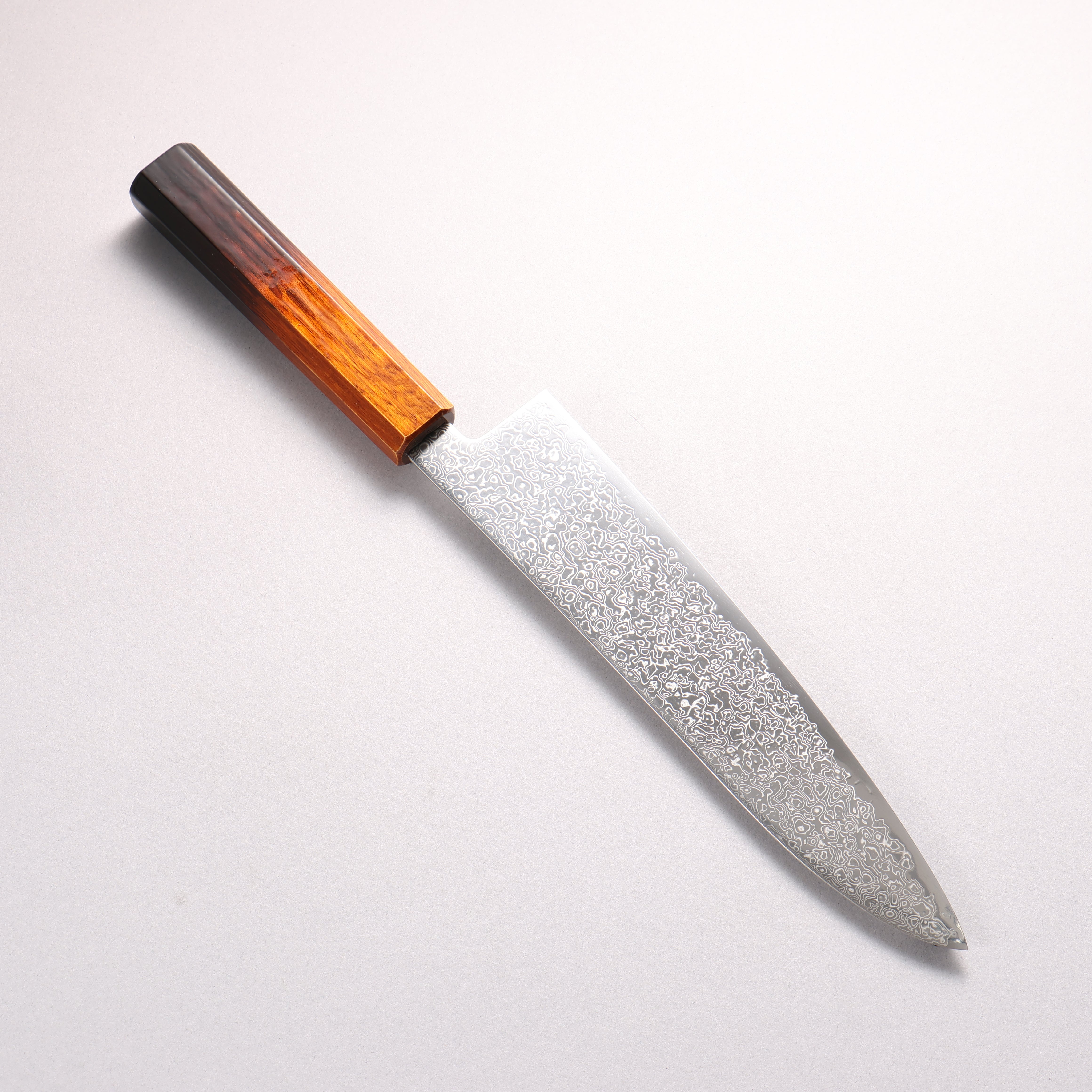寛丈 SG2 ダマスカス 牛刀包丁 210mm 焼木漆塗り柄 - 清助刃物