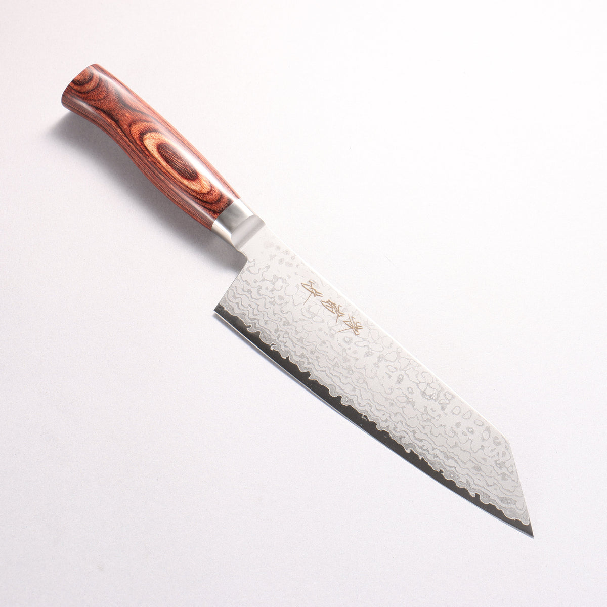 堺 菊守 V金10号 17層ダマスカス 文化包丁 180mm 赤合板柄
