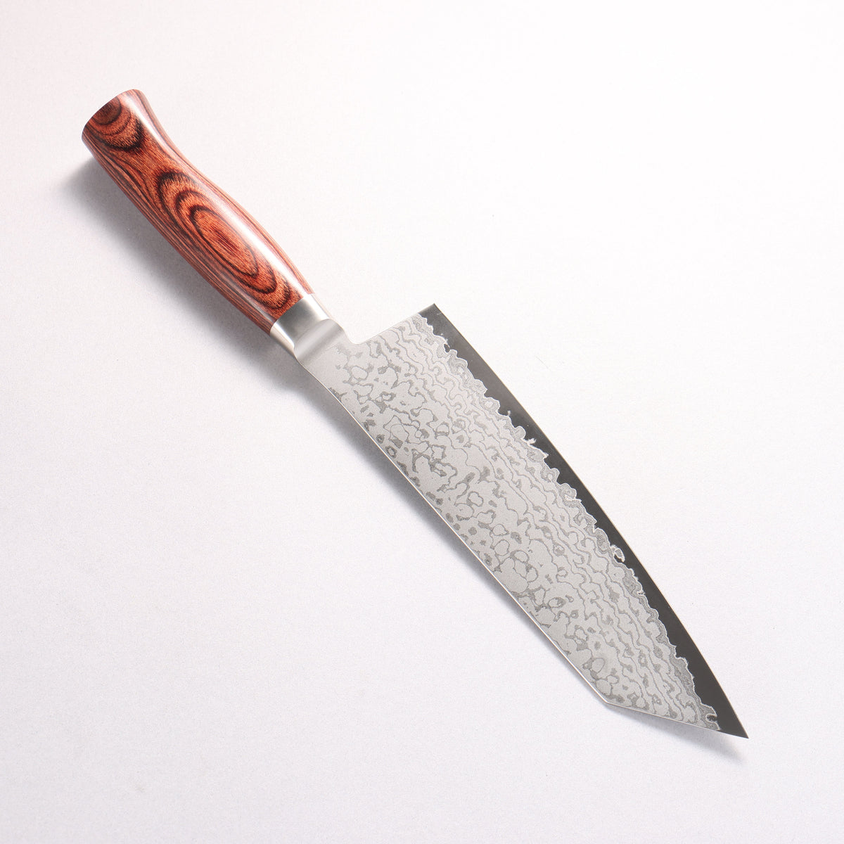 堺 菊守 V金10号 17層ダマスカス 文化包丁 180mm 赤合板柄