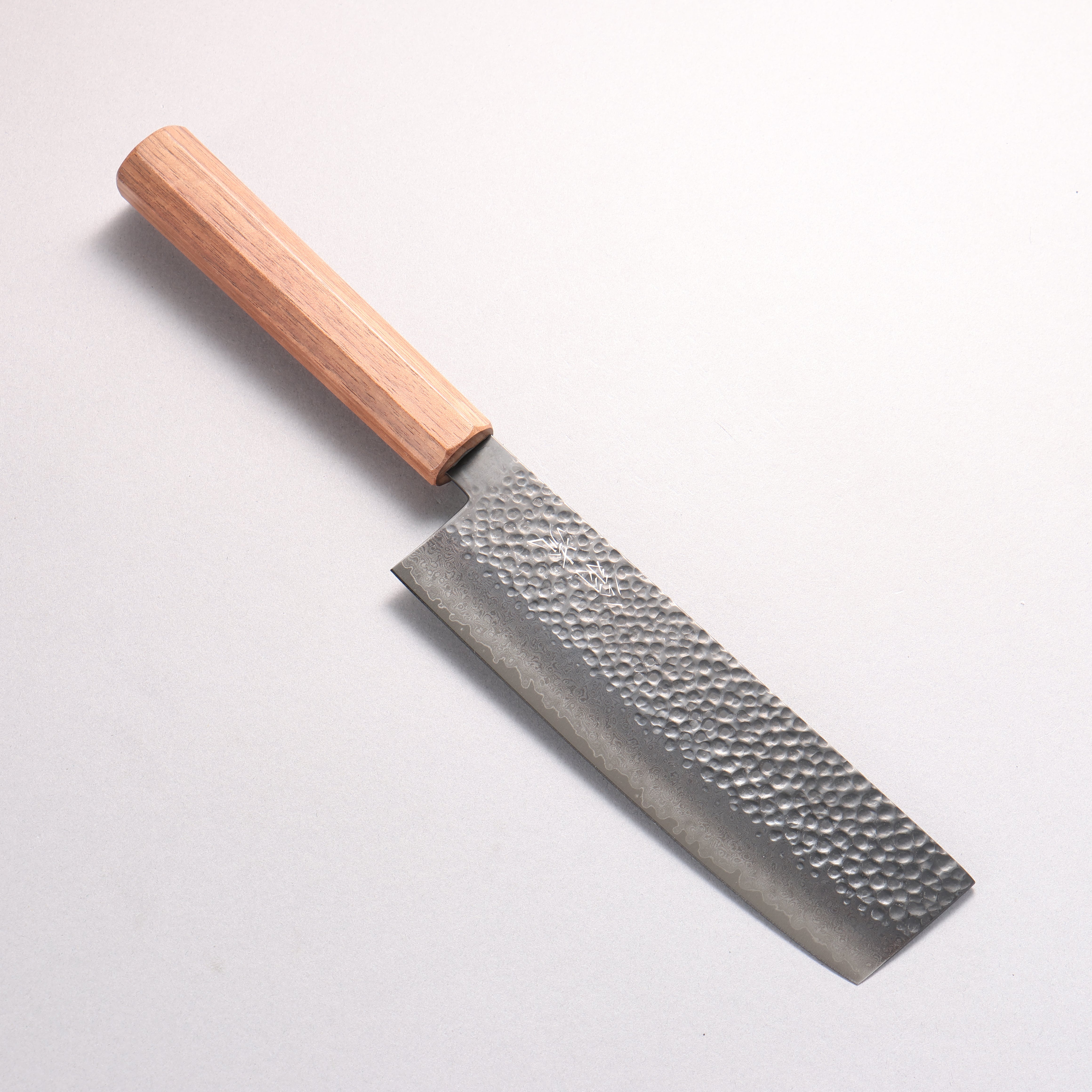 翁流 V金10号 鎚目 ダマスカス 黒染 菜切包丁 170mm ウォルナット柄 - 清助刃物