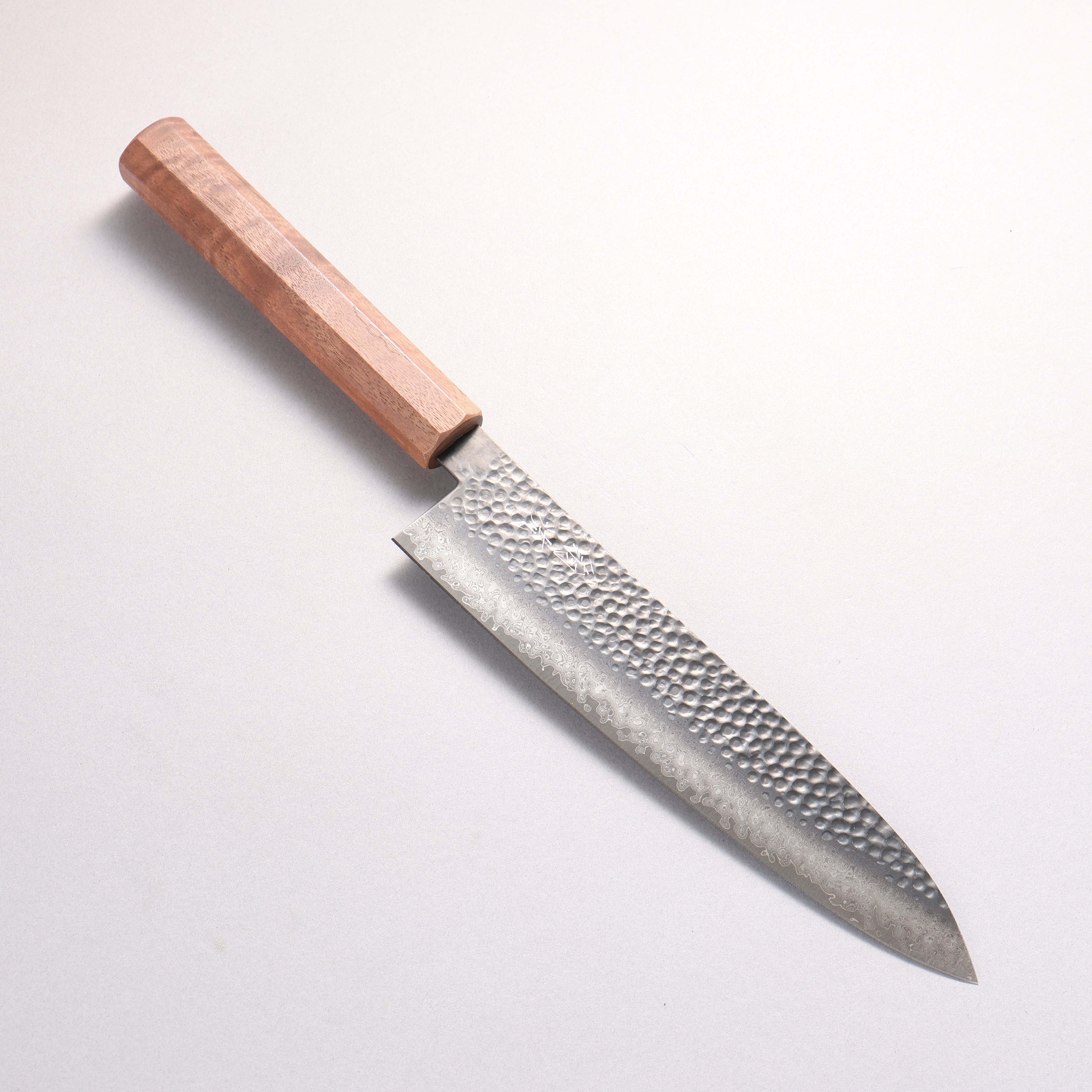 翁流 V金10号 鎚目 ダマスカス 黒染 牛刀包丁 210mm ウォルナット柄 - 清助刃物