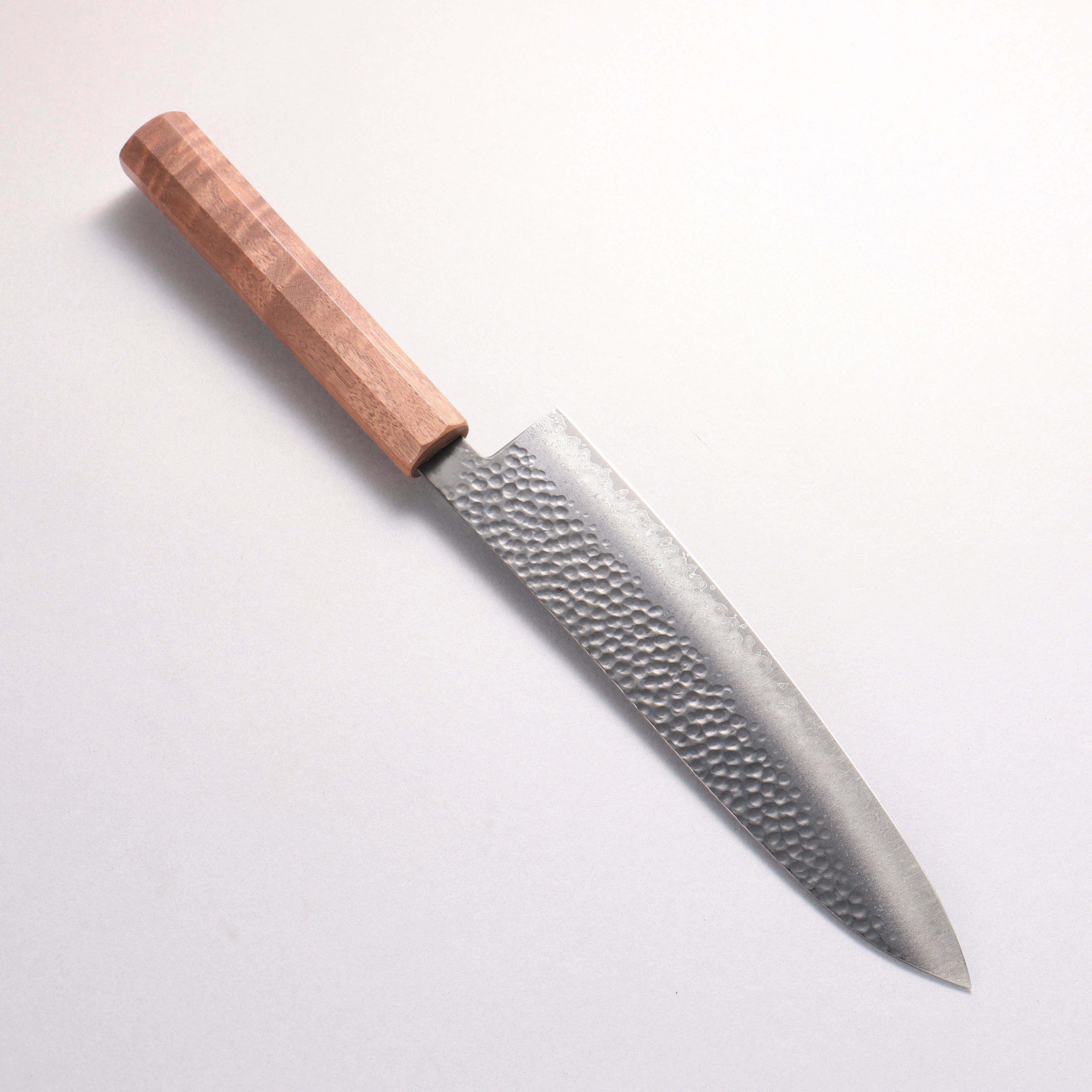 翁流 V金10号 鎚目 ダマスカス 黒染 牛刀包丁 210mm ウォルナット柄 - 清助刃物
