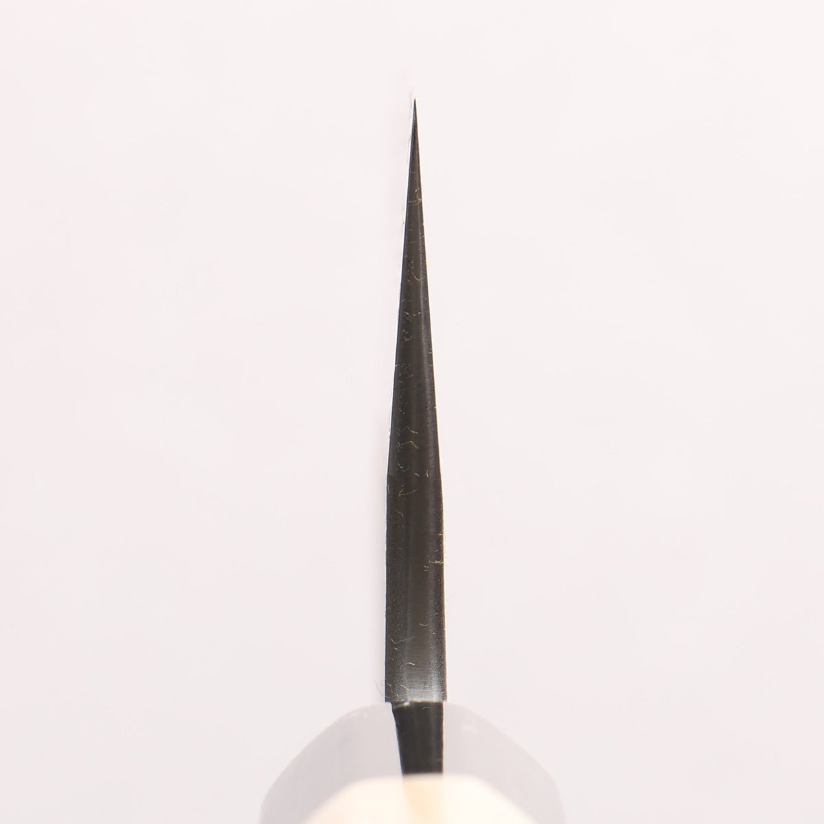 菊月 白ニ鋼 梨地 切付三徳包丁 150mm 朴 (口輪：水牛)柄