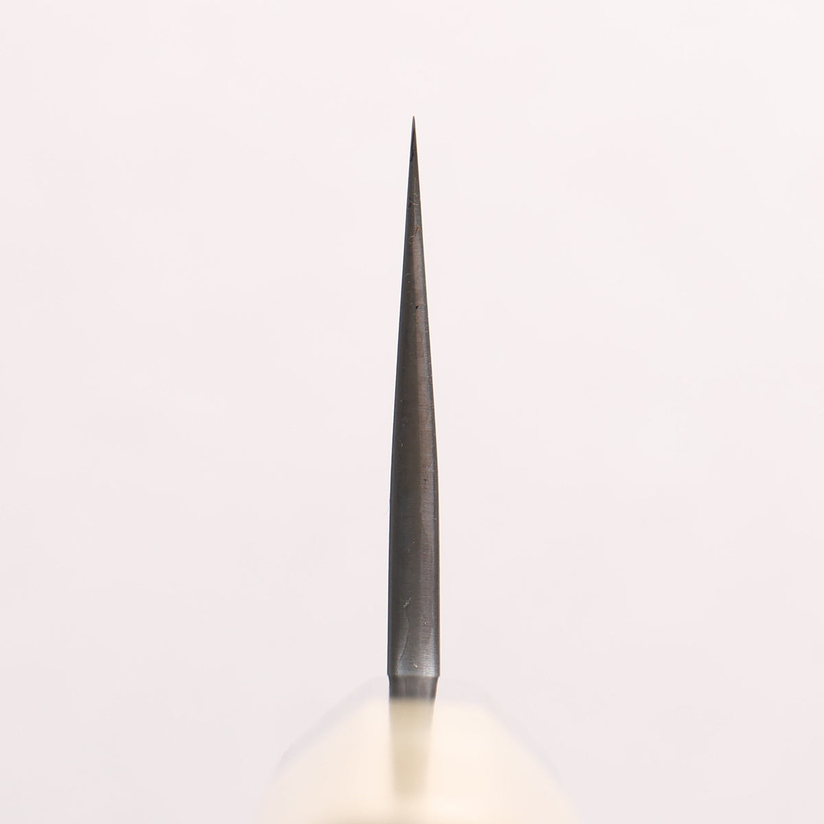菊月 白ニ鋼 霞研 切付三徳包丁 150mm 朴 (口輪：水牛)柄