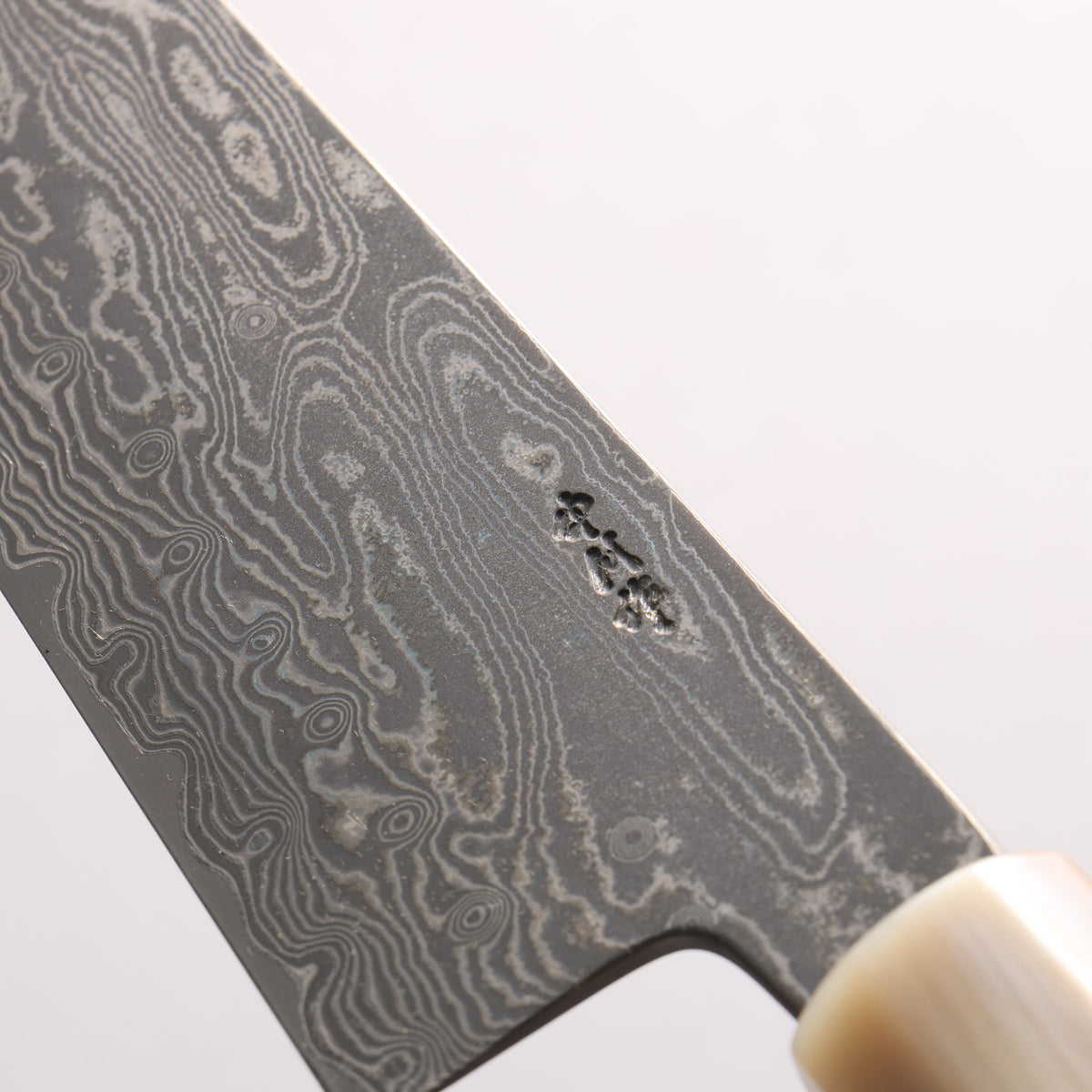 中川 悟志 SPG STRIX 黒ダマスカス 牛刀包丁 210mm 黒檀 (1 メープルリング　マーブル水牛口輪)柄