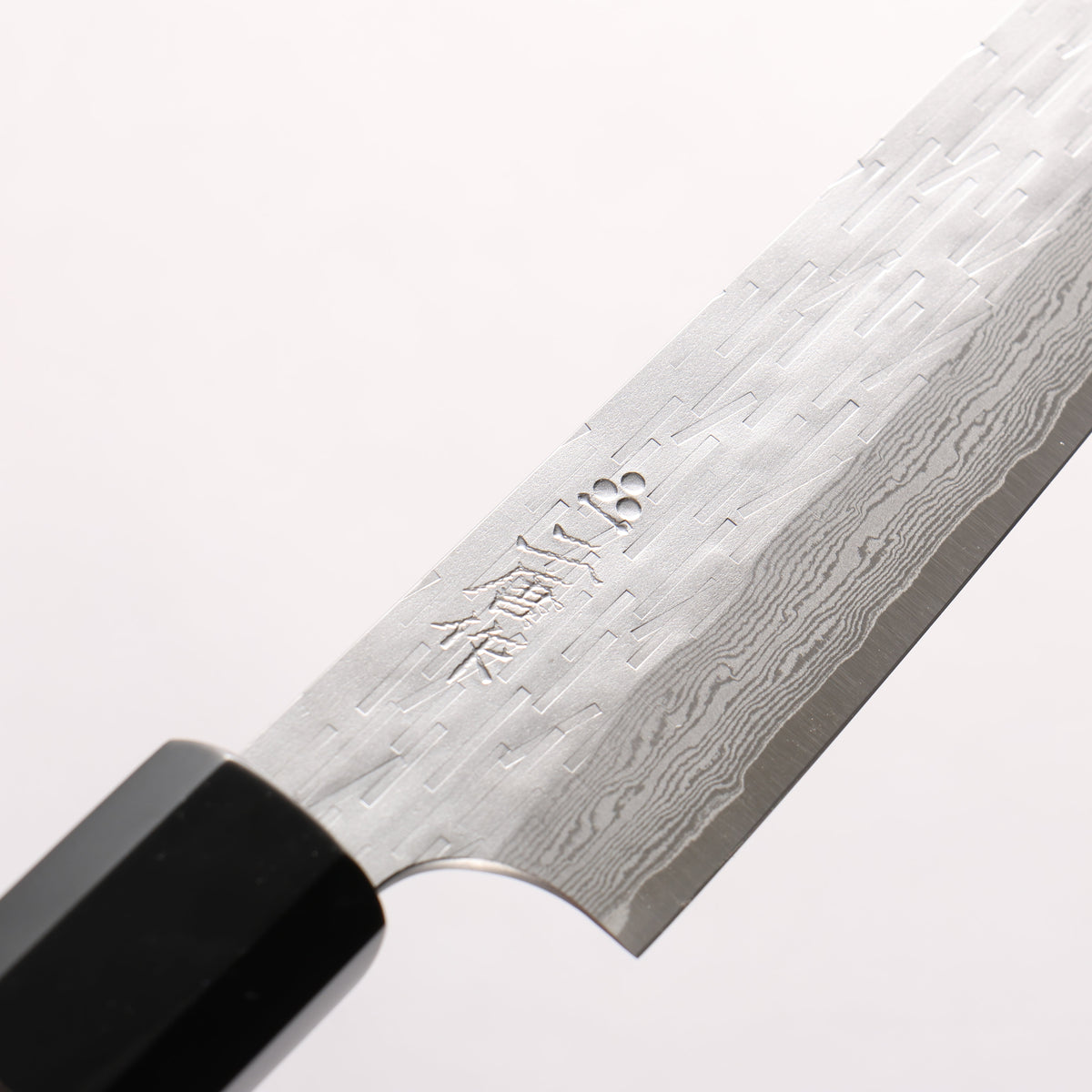二唐 VG-XEOS 鎚目 ダマスカス ペティーナイフ 160mm 黒檀 (口輪：黒水牛)柄 - 清助刃物