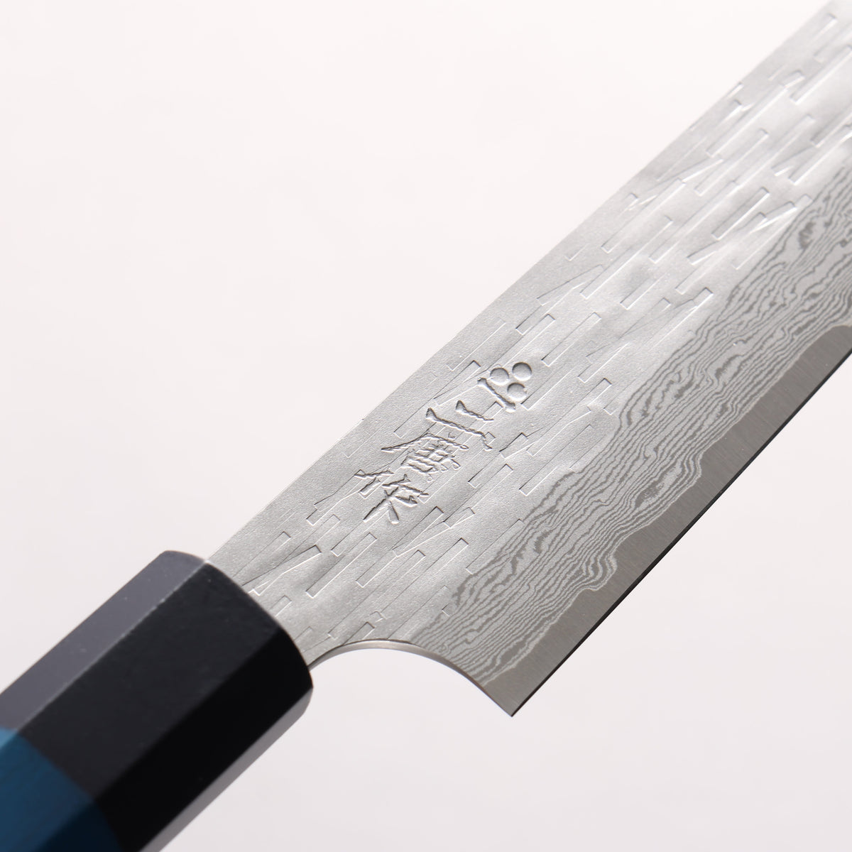 二唐 VG-XEOS 鎚目 ダマスカス ペティーナイフ 160mm 藍染柄 - 清助刃物
