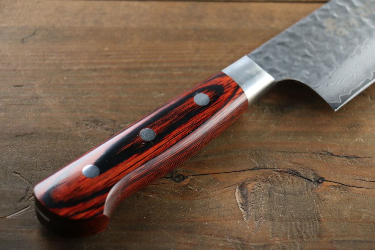 堺 孝行 VG10 33層 ダマスカス 三徳包丁 180mm マホガニー柄 - 清助刃物