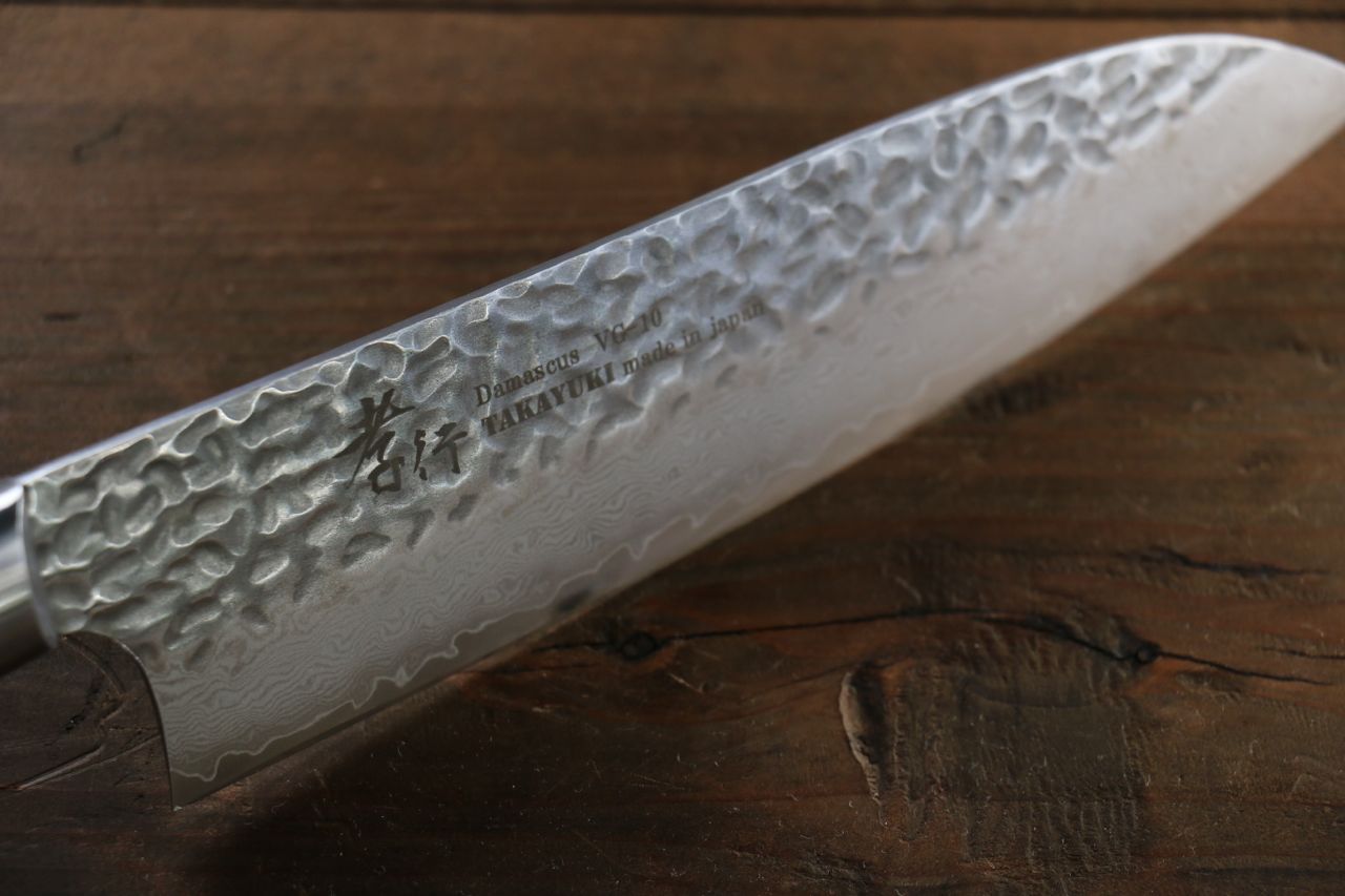 堺 孝行 VG10 33層 ダマスカス 三徳包丁 180mm マホガニー柄 - 清助刃物