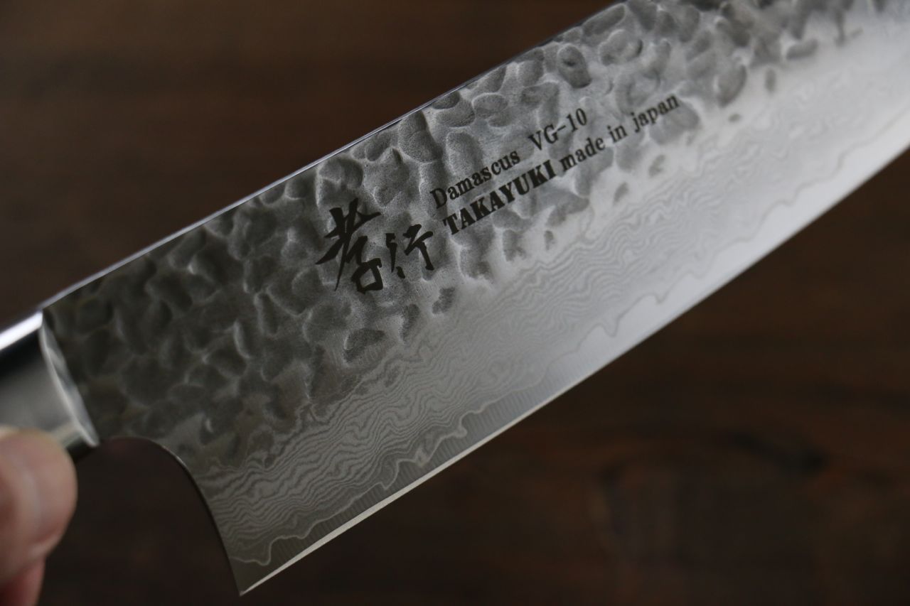 堺 孝行 VG10 33層 ダマスカス 三徳包丁 180mm マホガニー柄 - 清助刃物