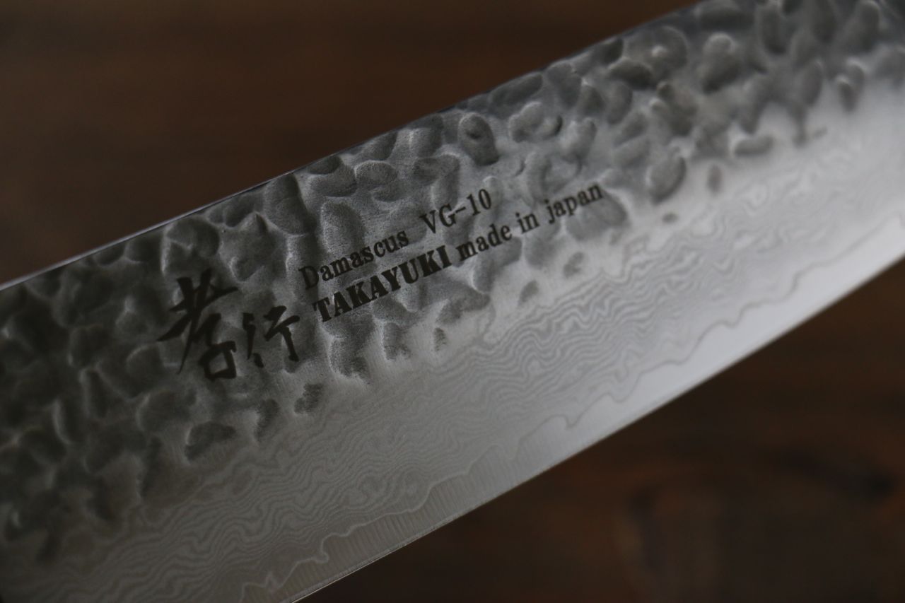 堺 孝行 VG10 33層 ダマスカス 三徳包丁 180mm マホガニー柄 - 清助刃物